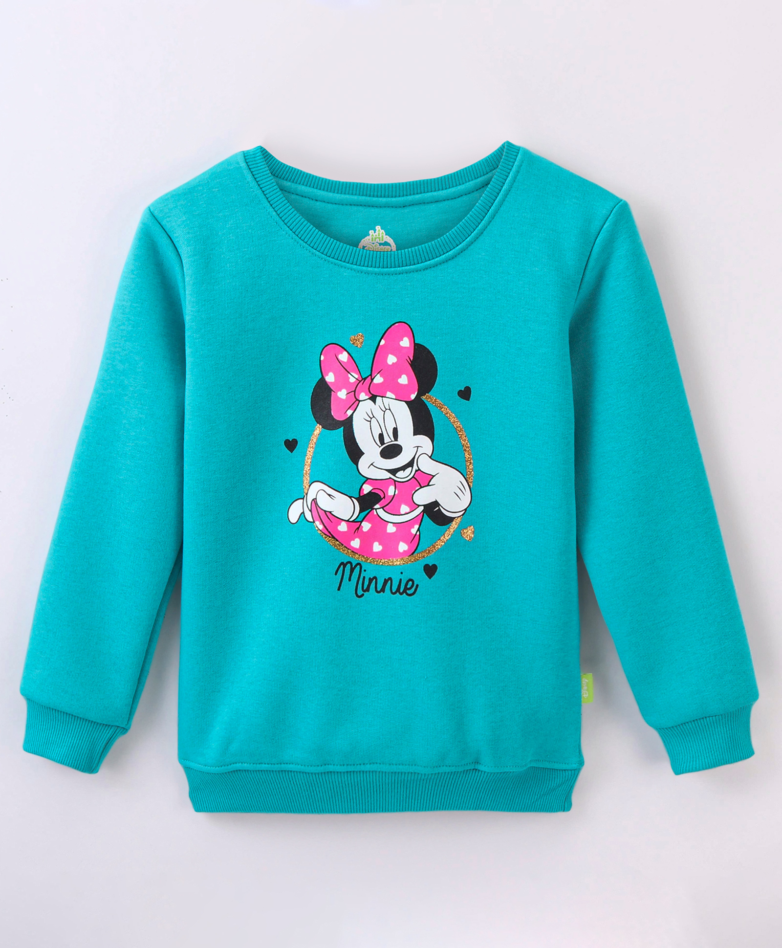 Bodycare Full Sleeves Minnie & Text Printed Sweatshirt - Sea Green-image-14