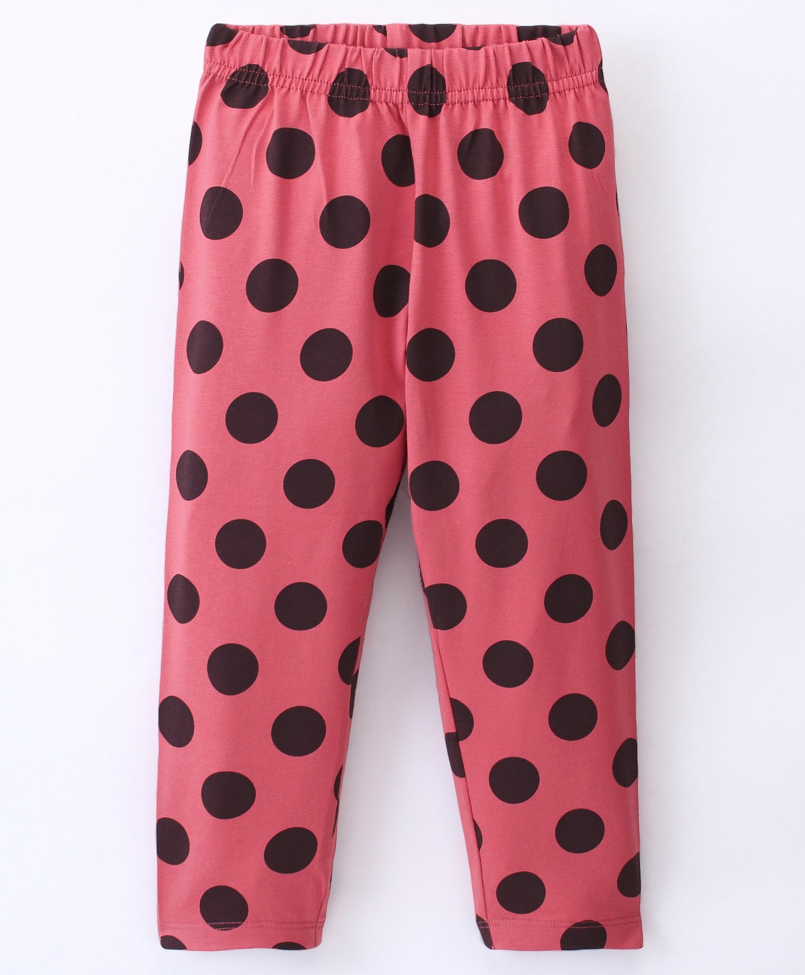 Doreme Cotton Single Jersey Full Length Legging Polka Dot Print - Pink-picture-18