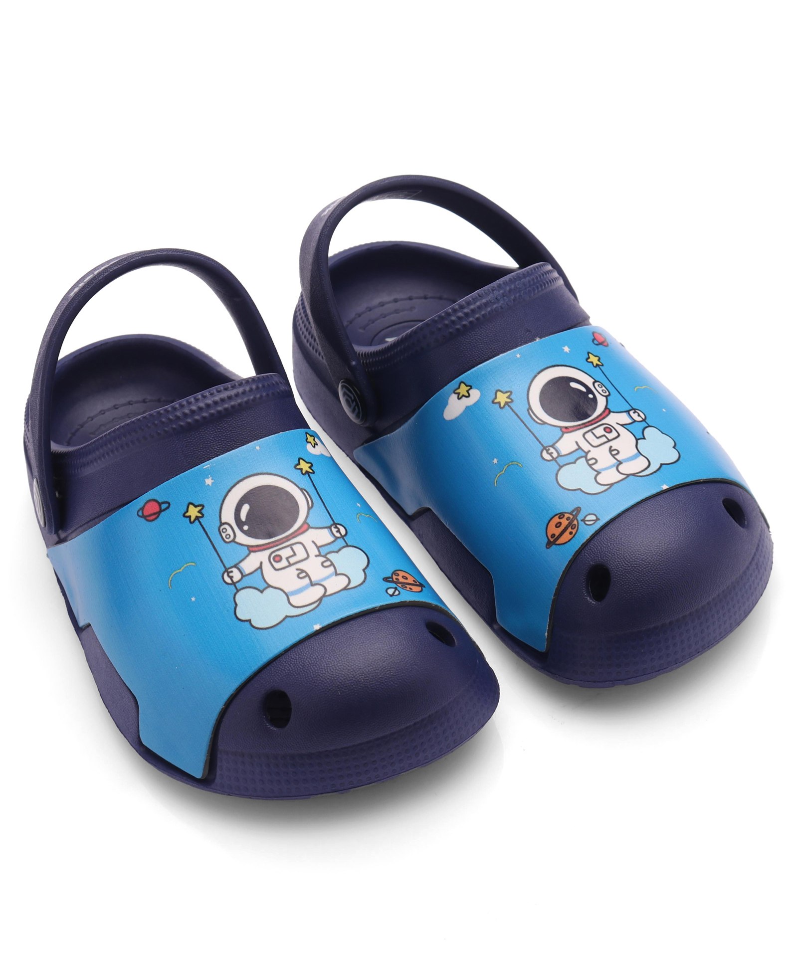 Cute Walk by Babyhug Clogs with Back Strap Astronaut Print - Navy Blue-image-32