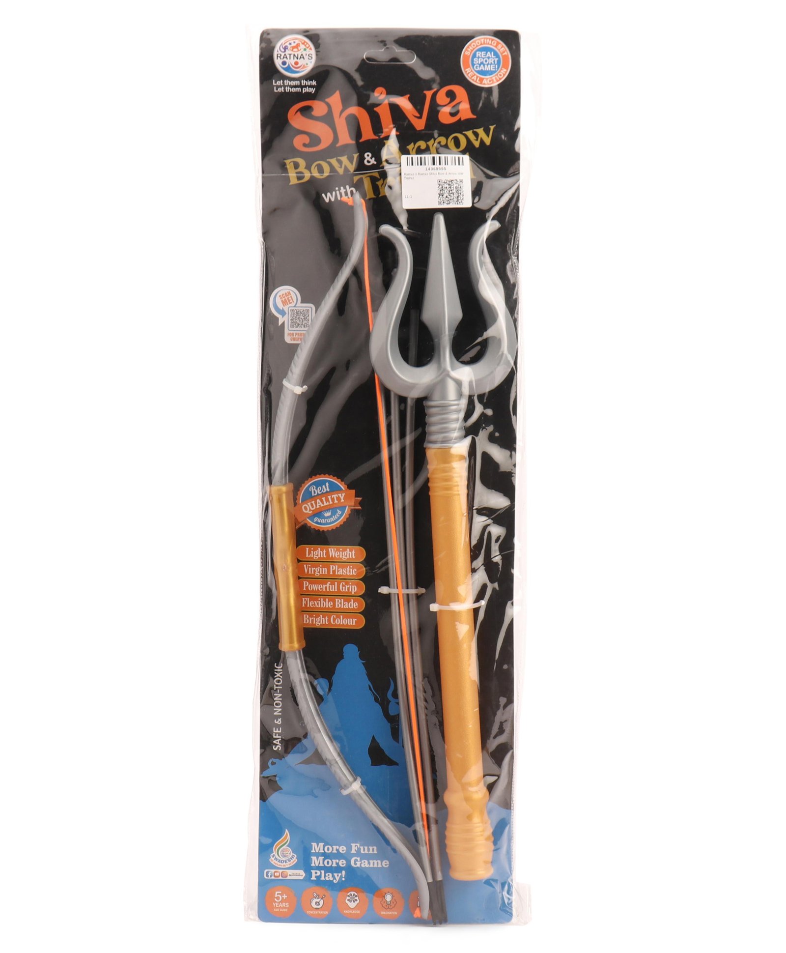 Ratnas Shiva Bow & Arrow With Trishul Set - Grey & Golden-image-17