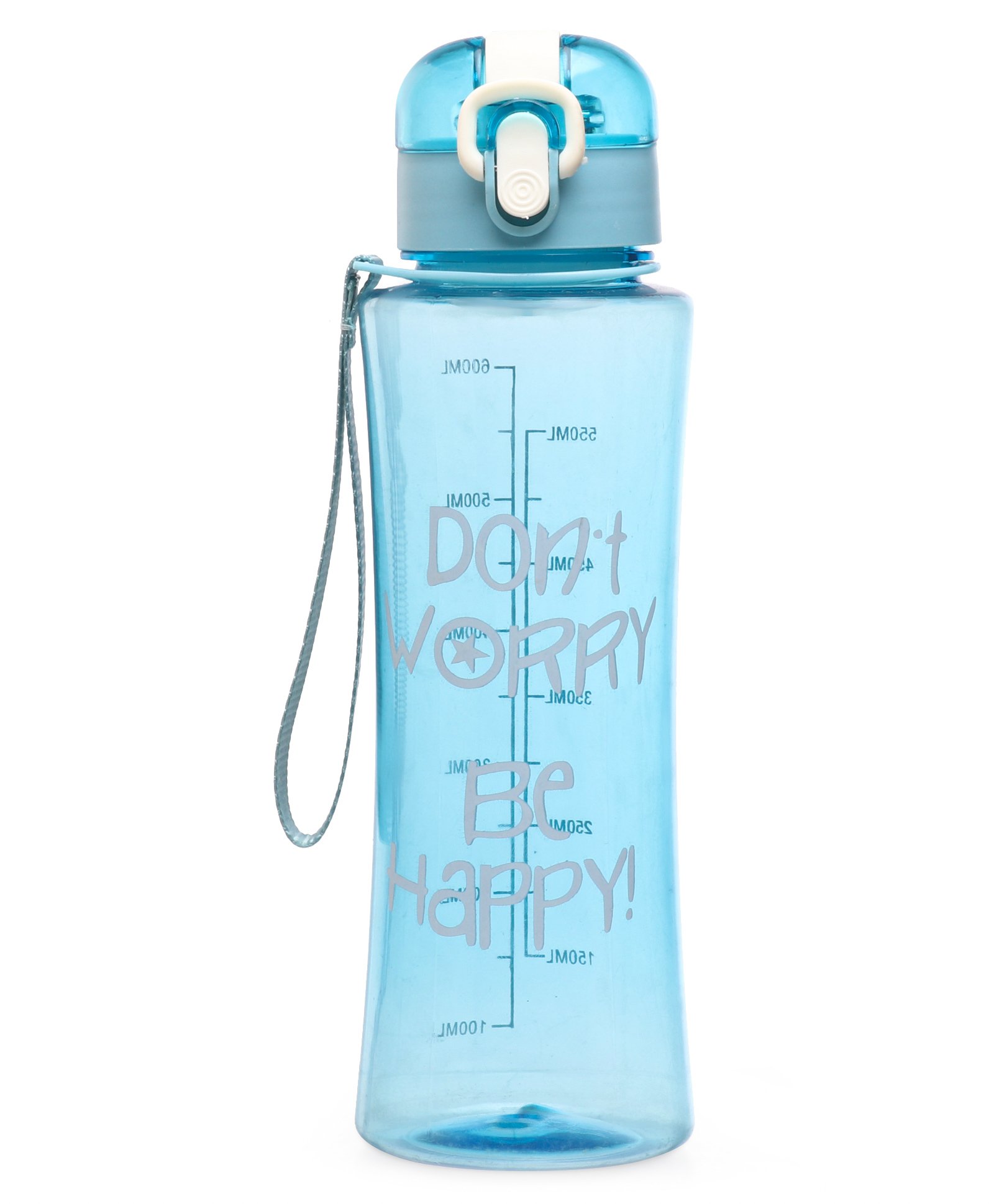 Be Happy Water bottle with Push Button Cap Blue - 600 ml-image-25