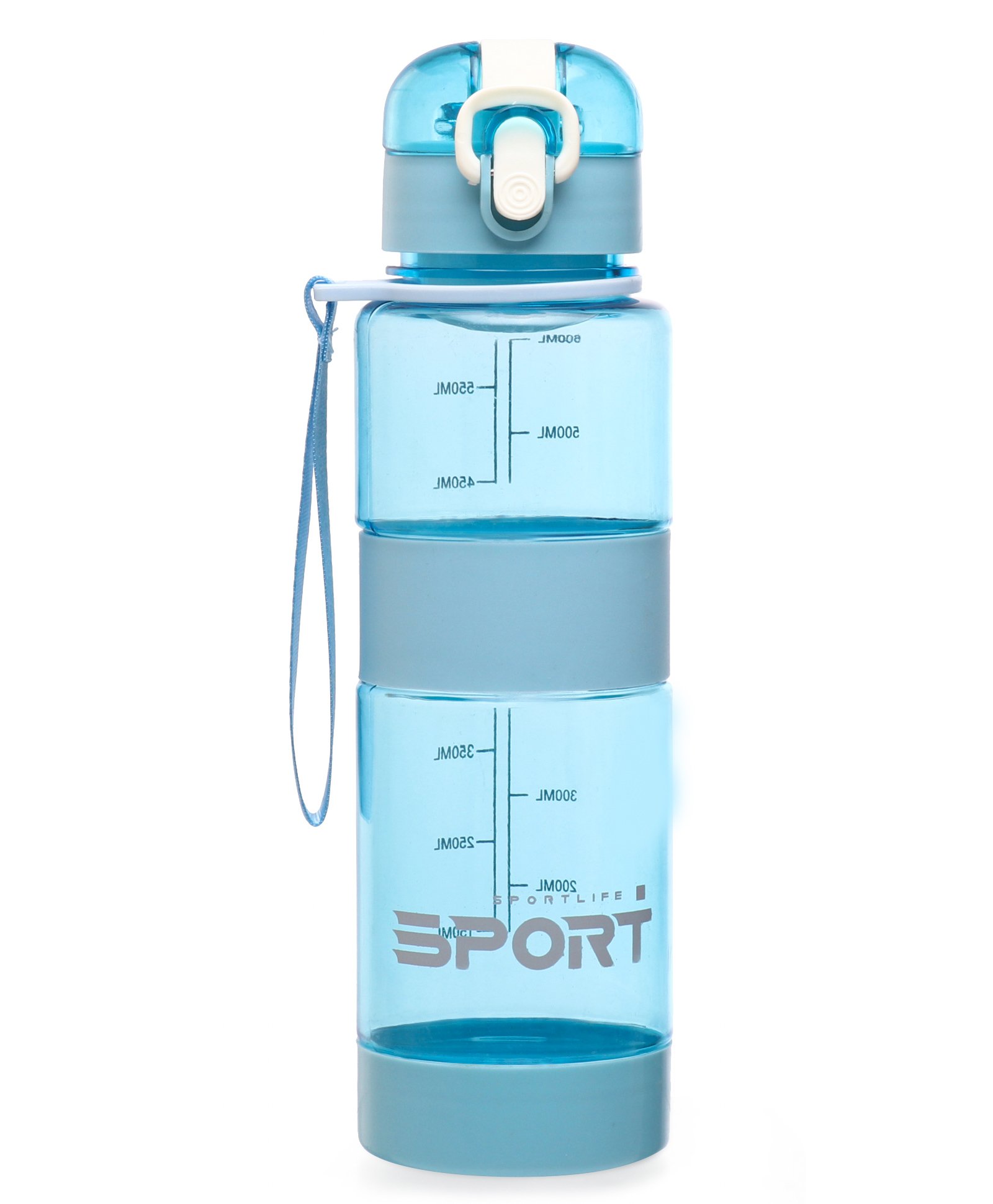 Water Bottle with Push Button Cap Blue - 600 ml-image-48