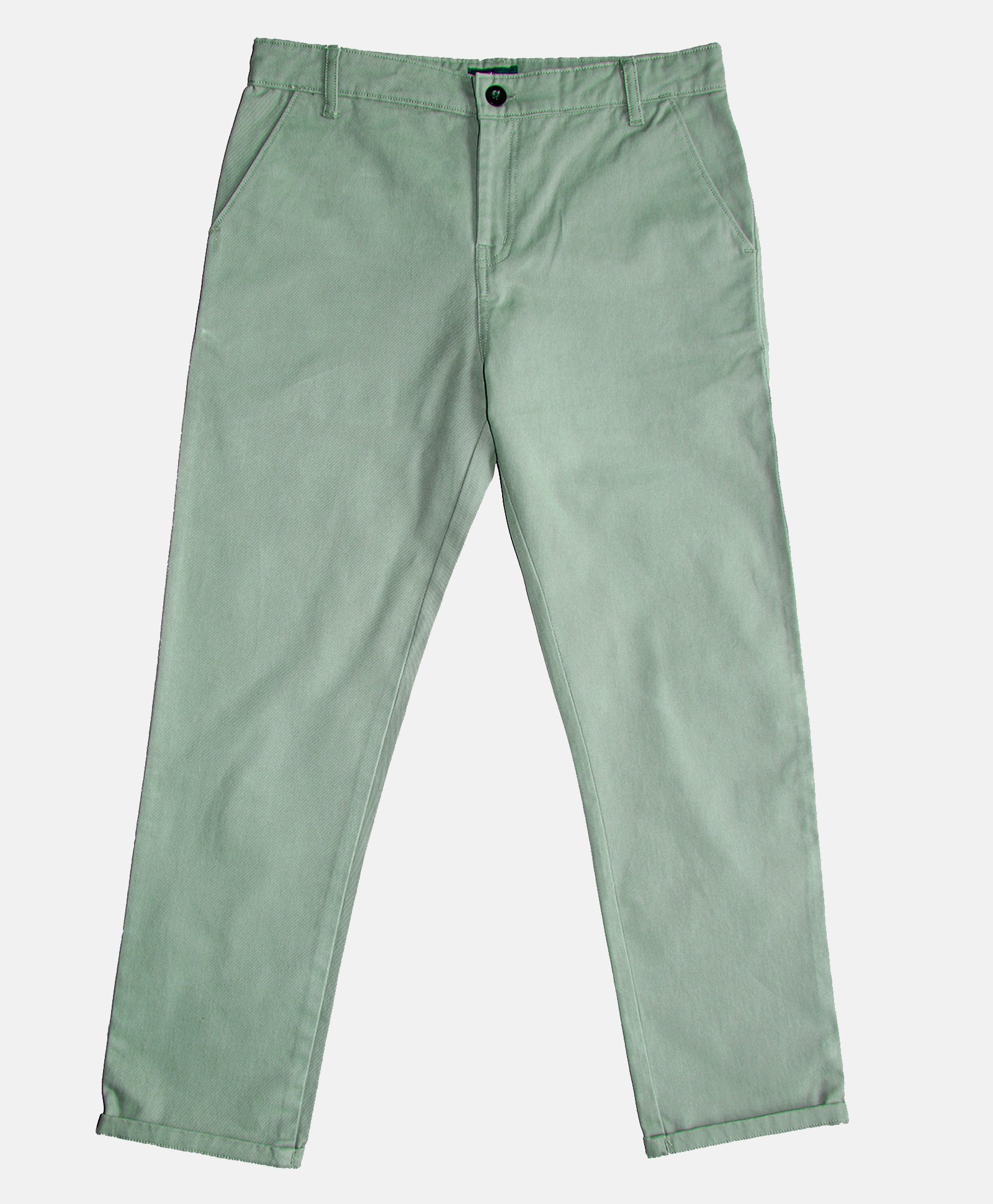 Kiddopanti Solid Button Down Pant - Light Green-picture-16
