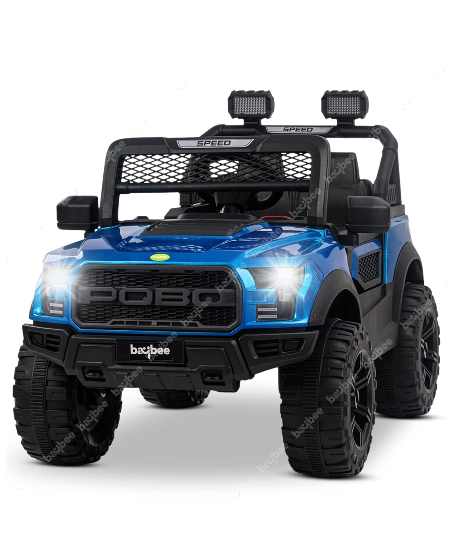 Baybee Bronco Electric Rechargeable Kids Battery Operated Jeep Car for Kids Ride on Toy Kids Car with RGB Light & Music - Painted Blue-image-39