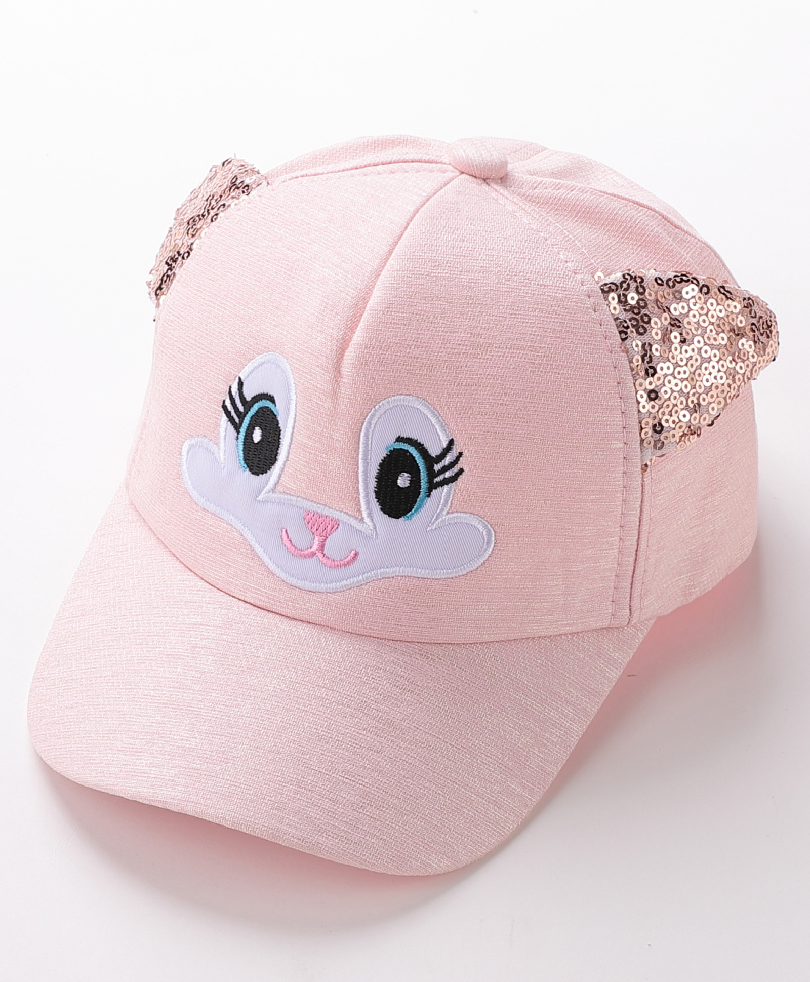 Babyhug Free Size Baseball Cap with Sequin Detailing -Pink