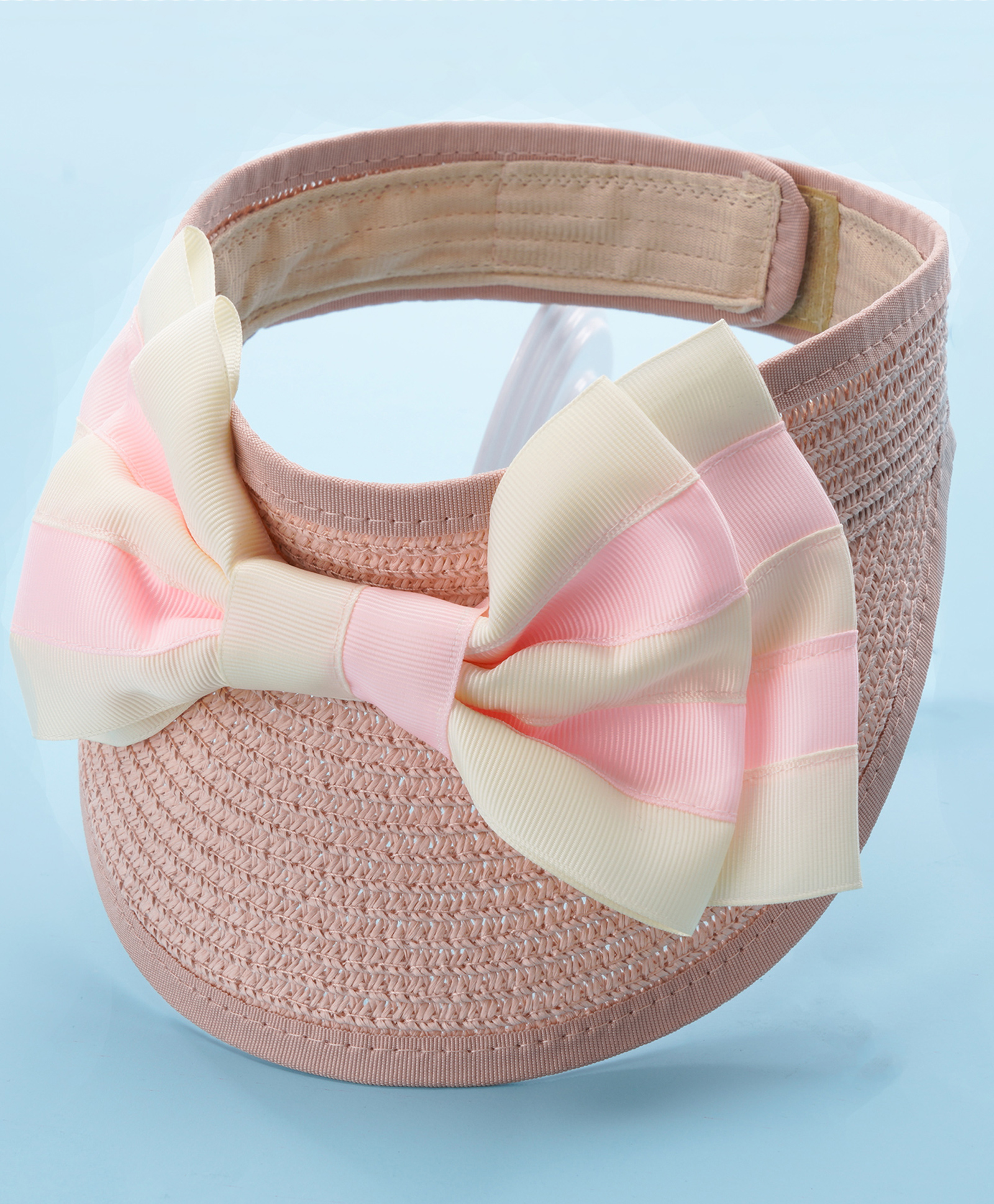 Babyhug Free Size Straw Cap with Bow Applique - Pink