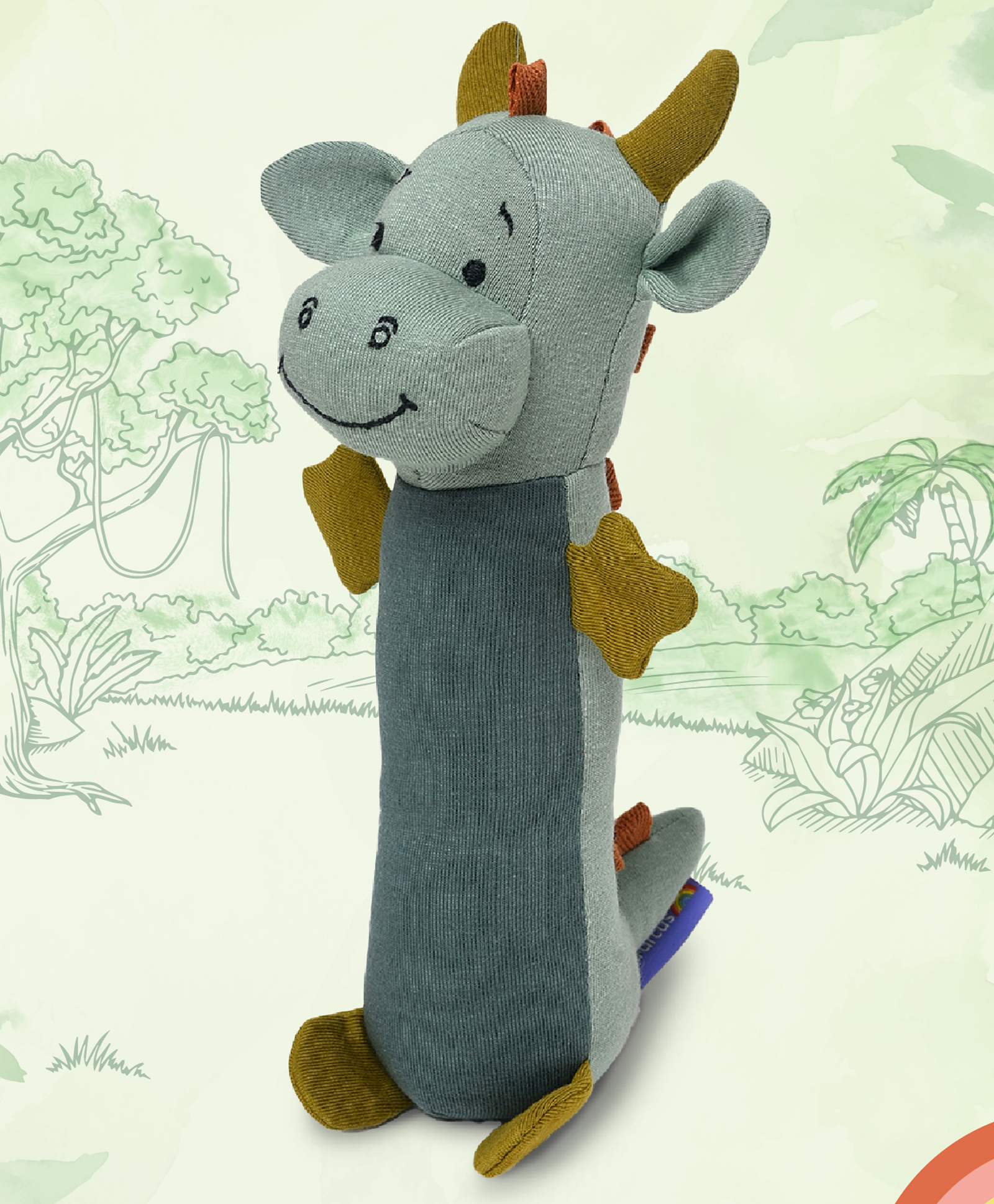 Mi Arcus Nursery Dino Soft Toy - Green-image-0