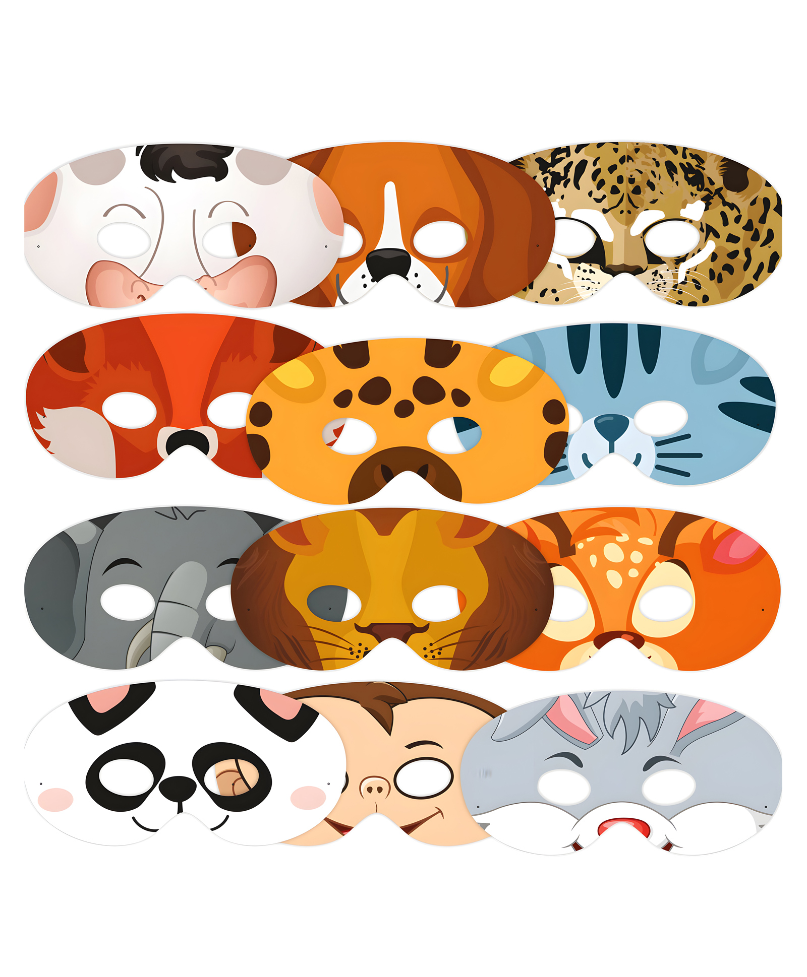 Wobbox Animal Theme Party Mask MultiColor -Pack Of 12-image-35