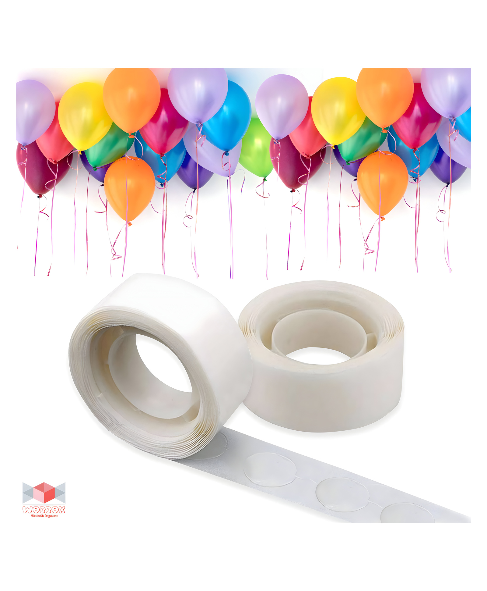 WOBBOX Permanent Adhesive party Balloon 200 Sticky Glue Dots for Decoration-image-17