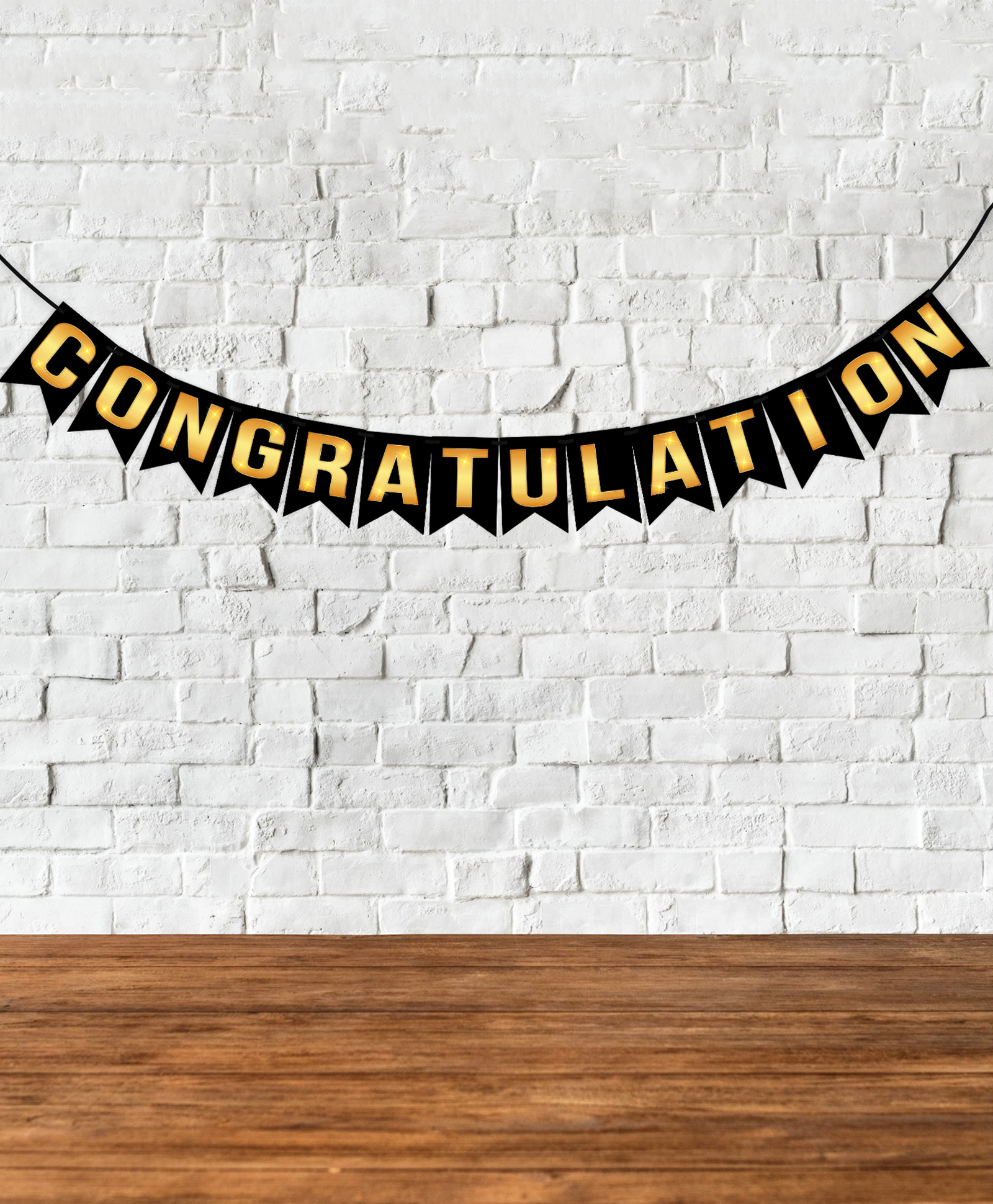 Wobbox Congratulations Banner Congratulations Decoration Items Black Length- 150 cm-image-16