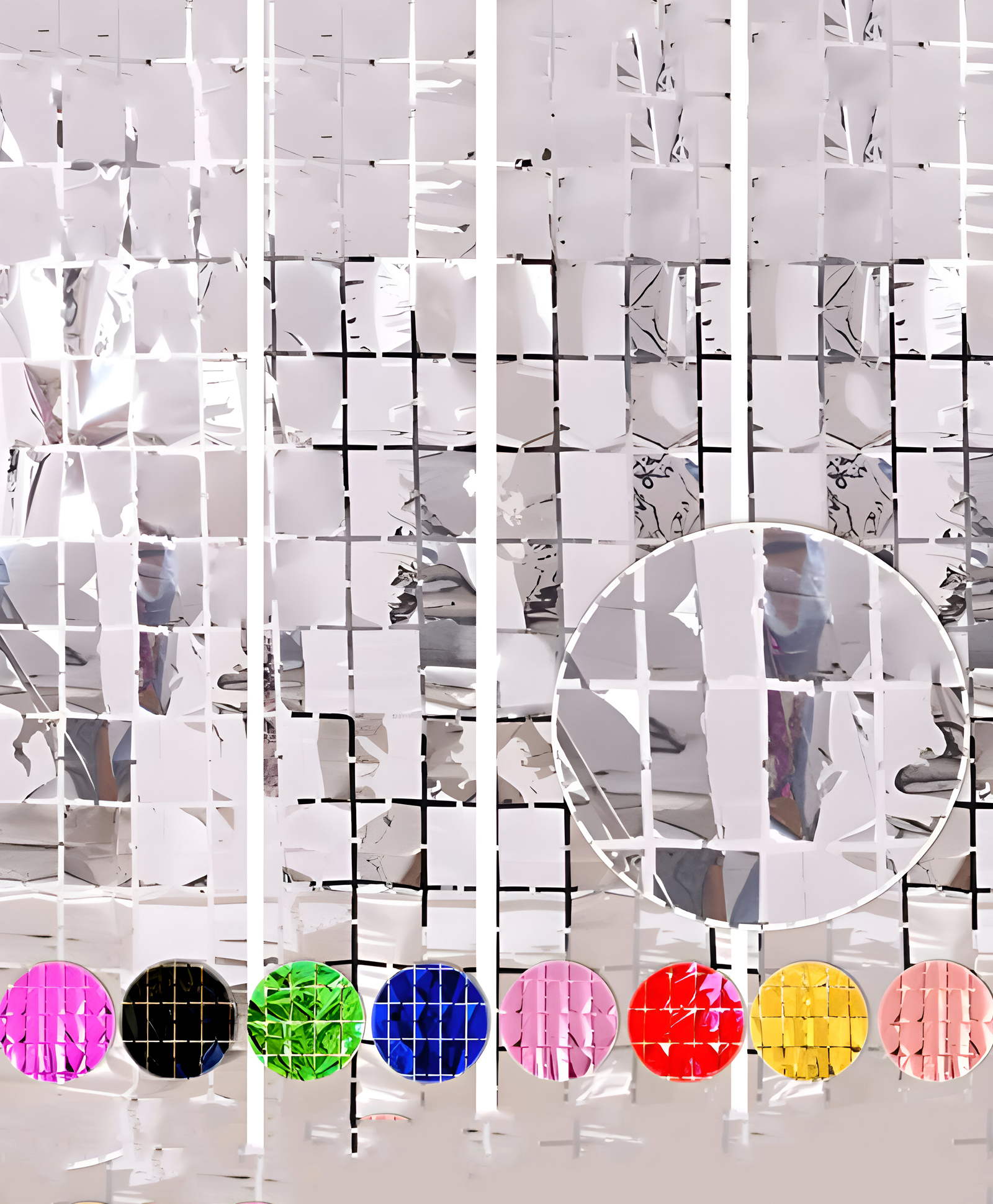 Wobbox Square Foil Curtain For Decoration, Foil Curtains For Birthday Decoration Silver - Pack Of 4-image-30