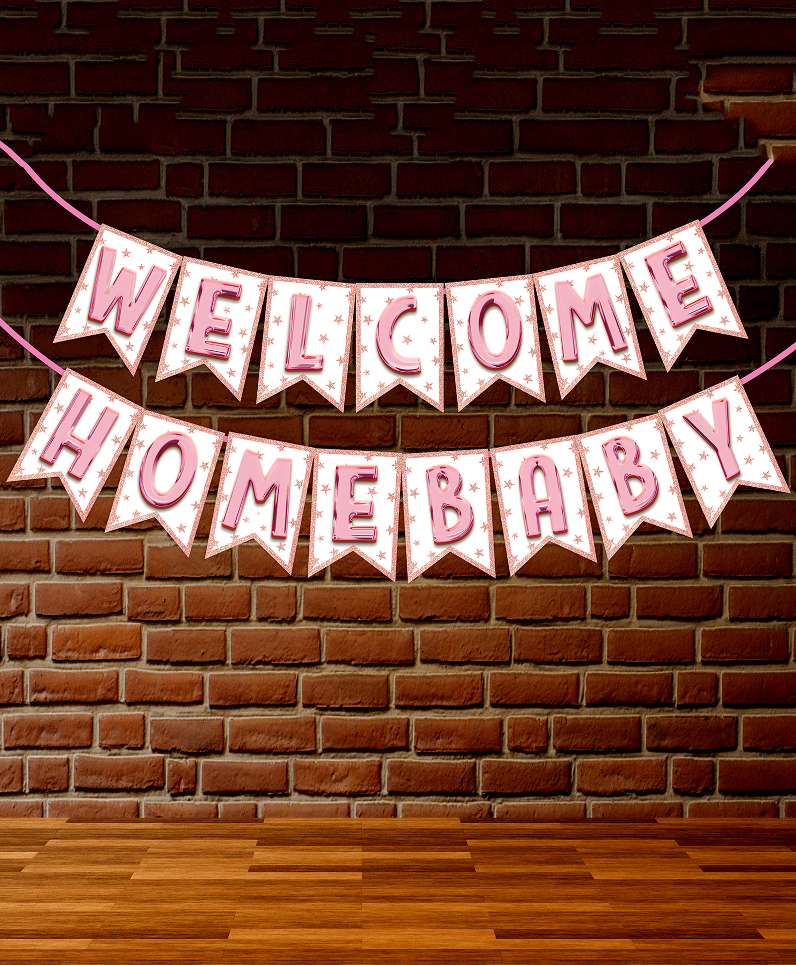 Wobbox Welcome Home Baby Banner Welcome Home Decoration Pink Length- 90 Cm-picture-26