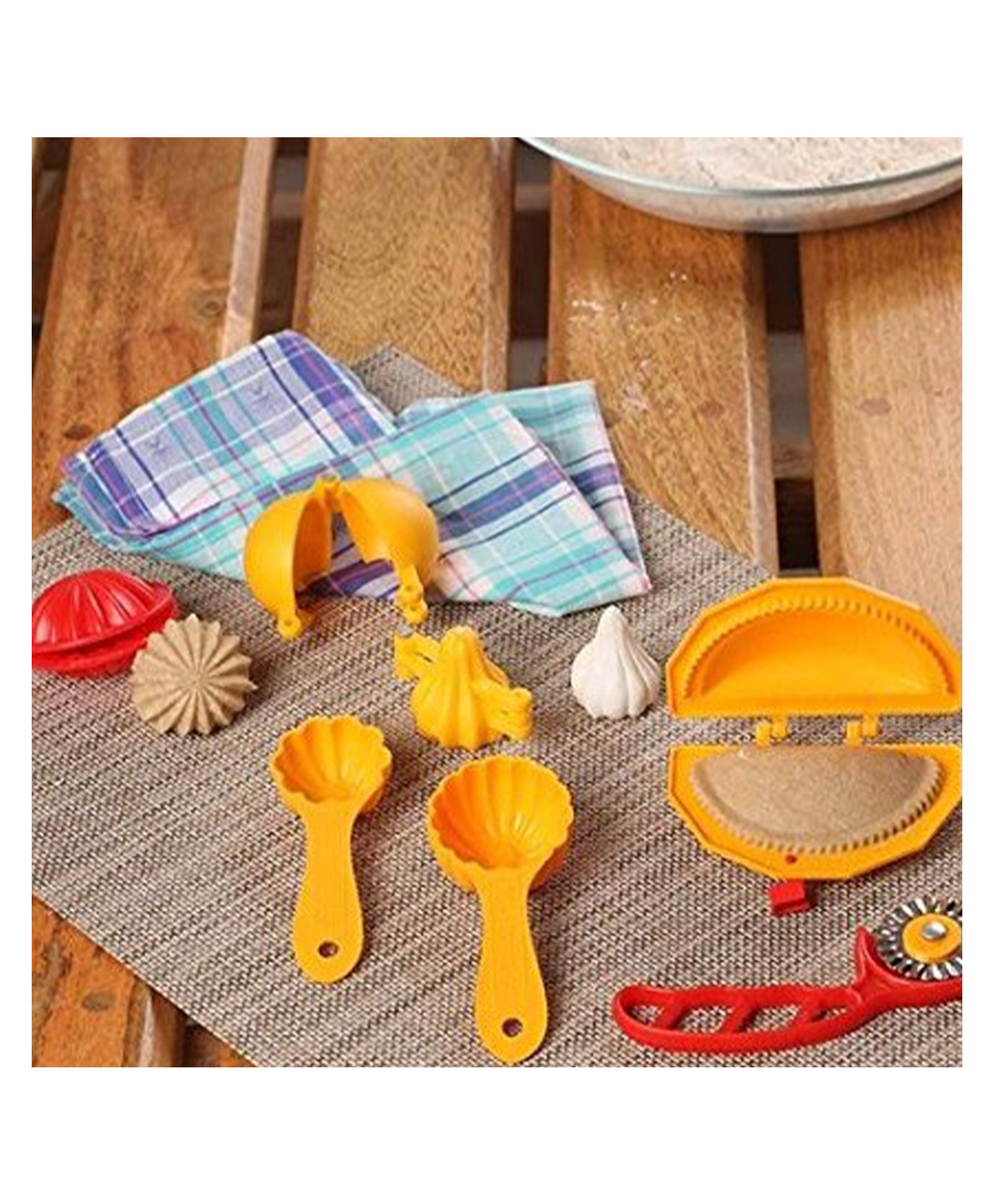DS 14 Pcs Mould Combo Kachori Modak Mould - Yellow-image-9
