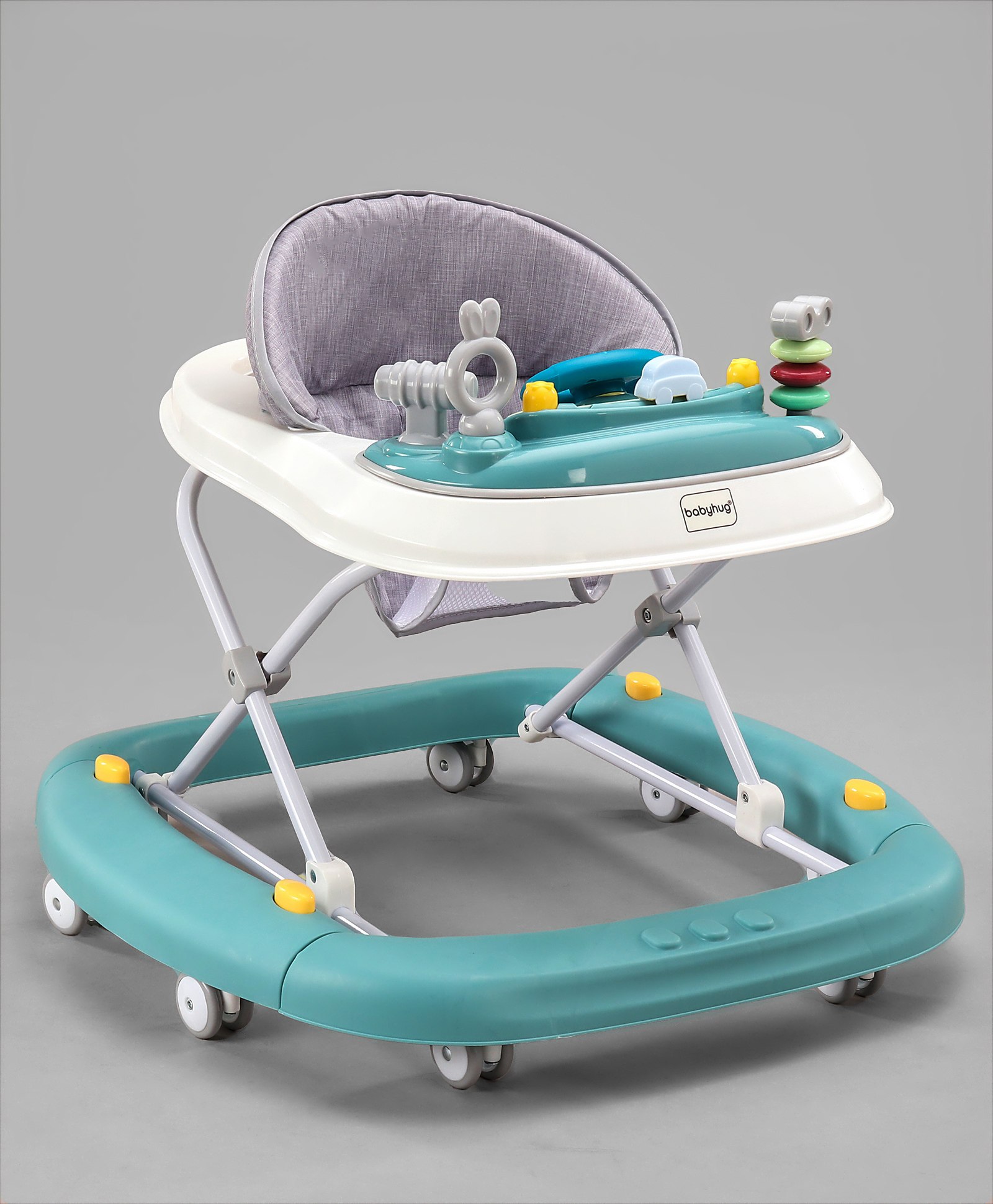 Babyhug 2 In 1 Multifunctional Baby Walker Cum Rocker With 3 Level Height Adjustment & Musical Play Tray -Green-image-48