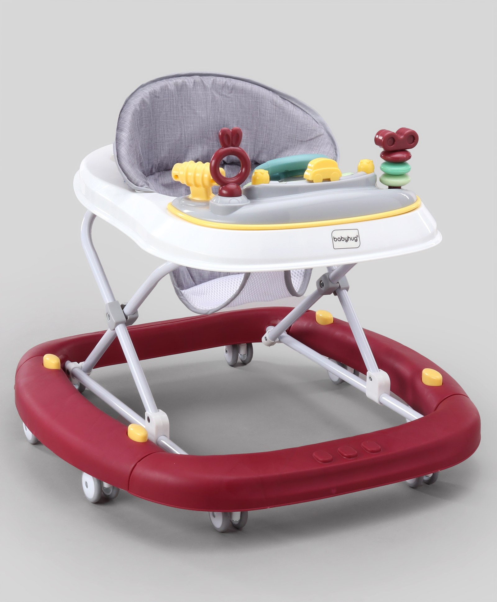Babyhug 2 In 1 Multifunctional Baby Walker Cum Rocker With 3 Level Height Adjustment & Musical Play Tray- Red-picture-33