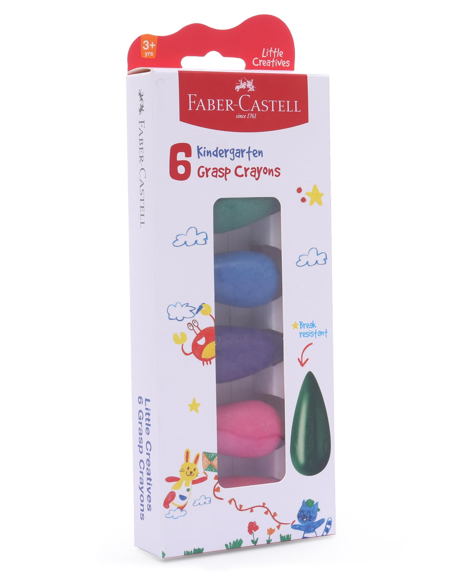 Faber Castell  Little Creatives 6 Kindergarten Grip Crayons- Multicolor-picture-3