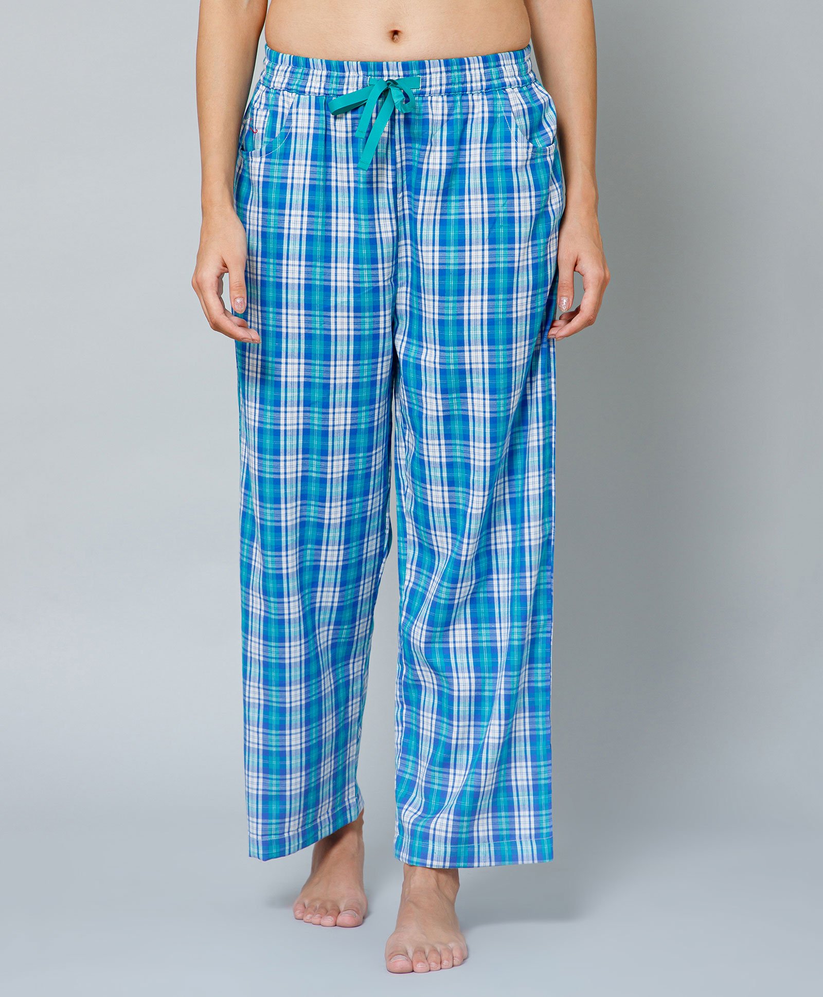 Zelena  Checked Designed  Maternity Track Pant - Blue-picture-27