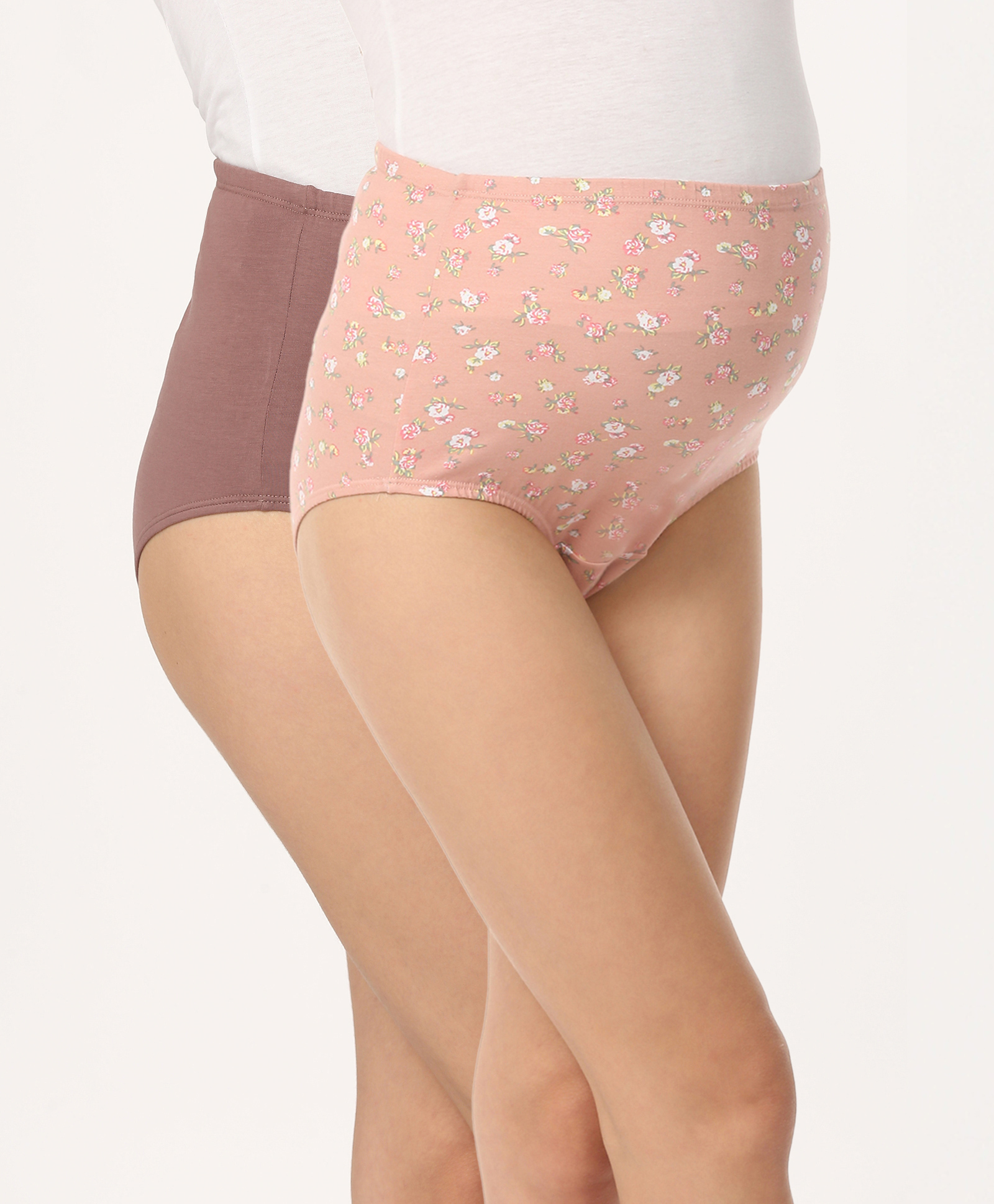 Bella Mama Cotton Elastane High Coverage Panties Pack of 2 (Color and Print May Vary)-image-31