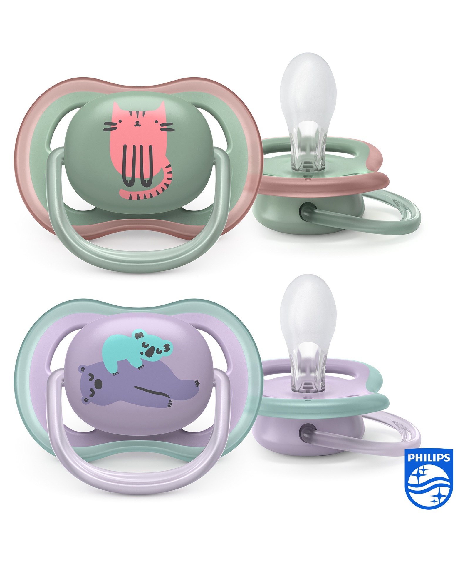 Avent Ultra Air Pacifier Pack of 2  - Green & Purple