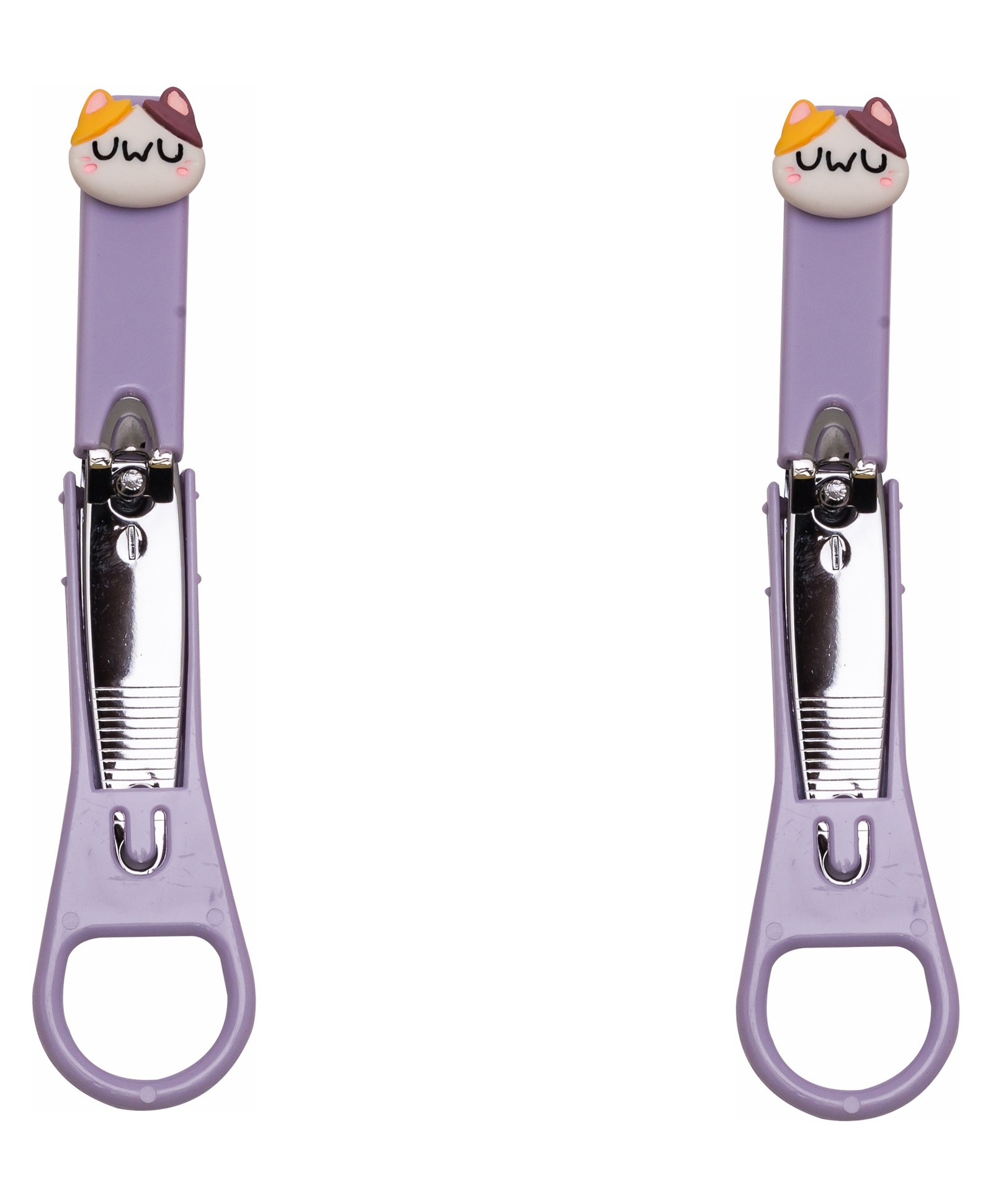 Adore Advanced HEJ Super Sleek Nail Clipper with 3D Characters- Pack of 2 Catty- Purple-image-37
