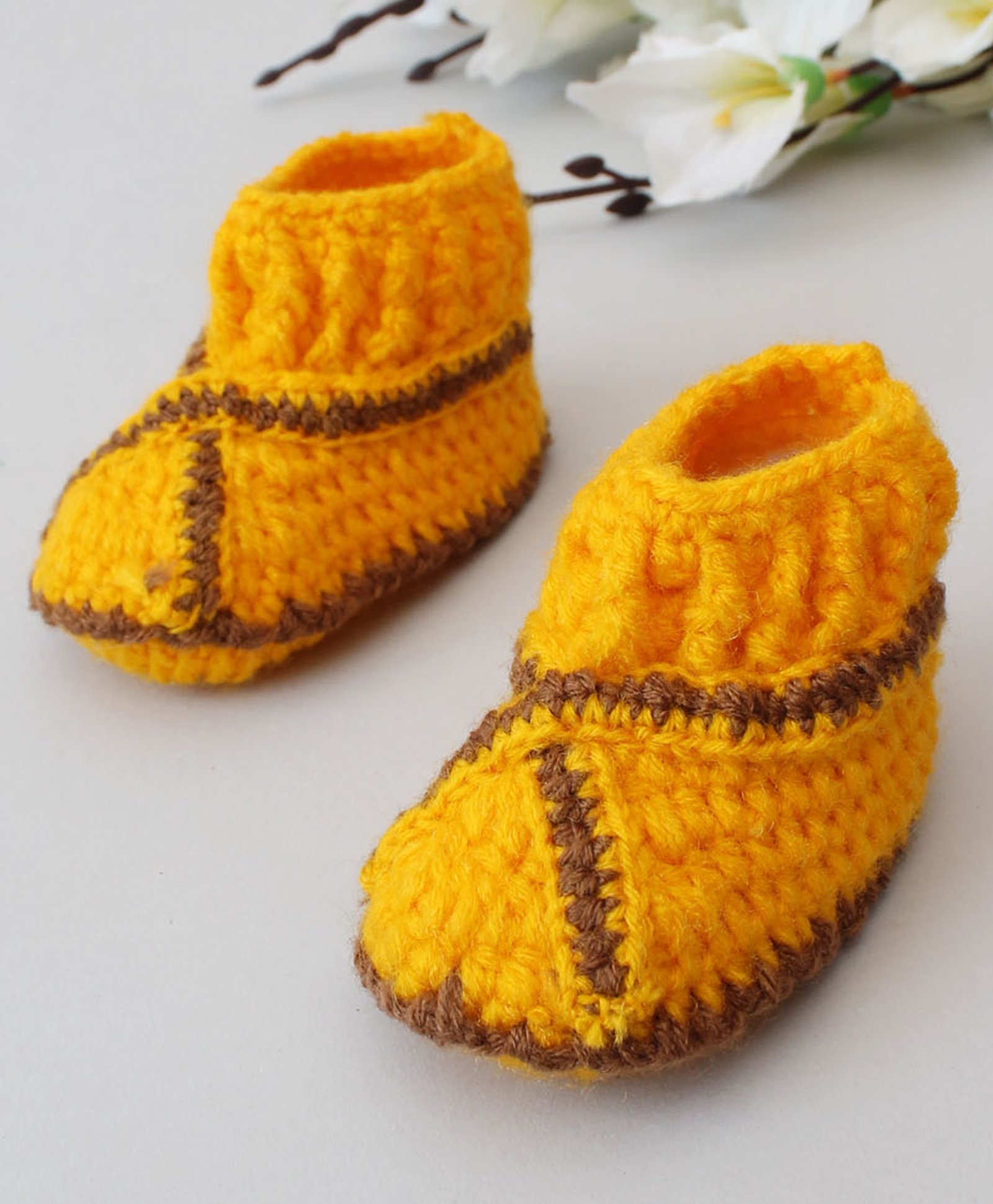 Woonie Handmade Designed Booties - Yellow-image-27