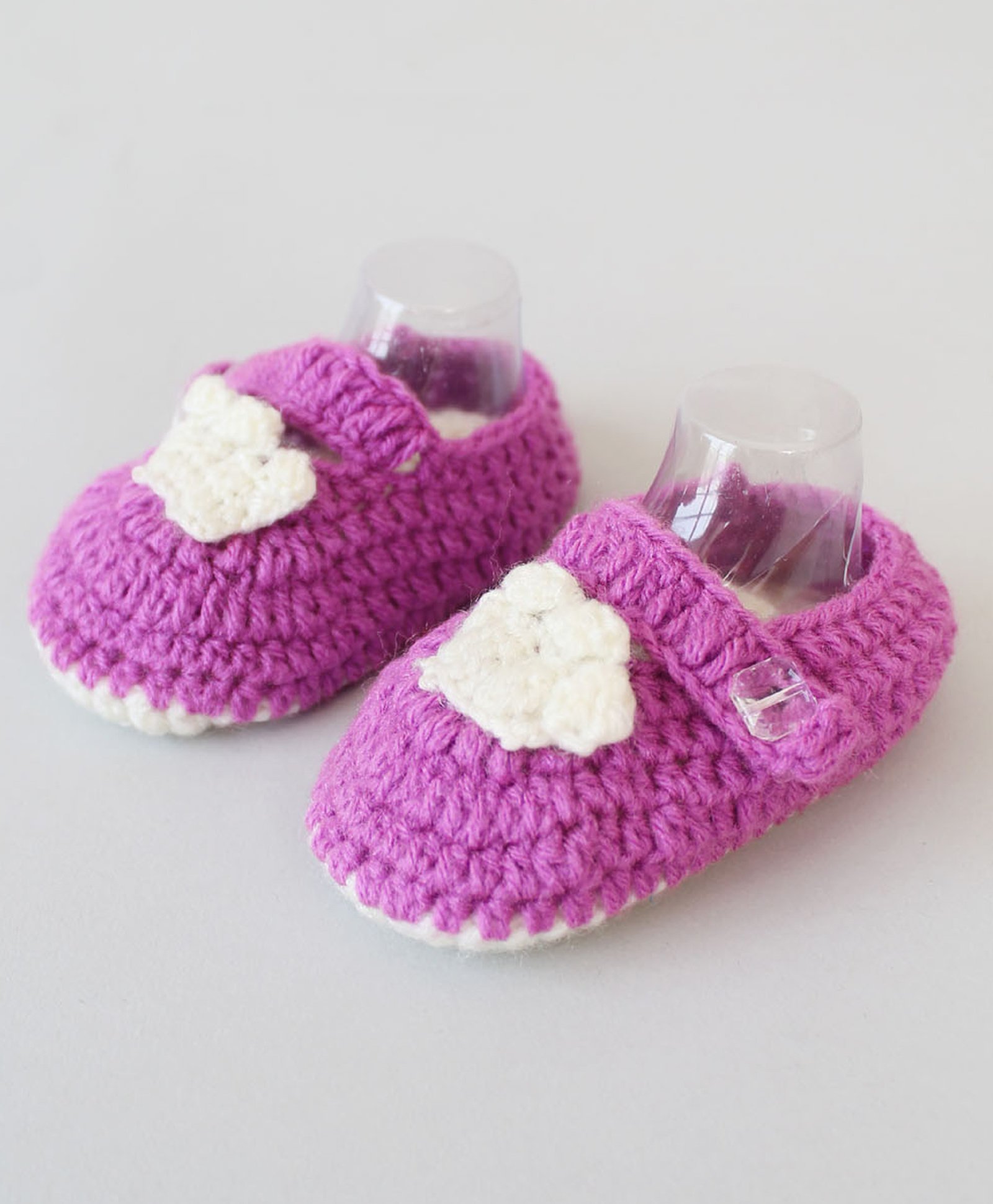 Woonie Crochet Applique Detailed  Booties - Purple-image-30