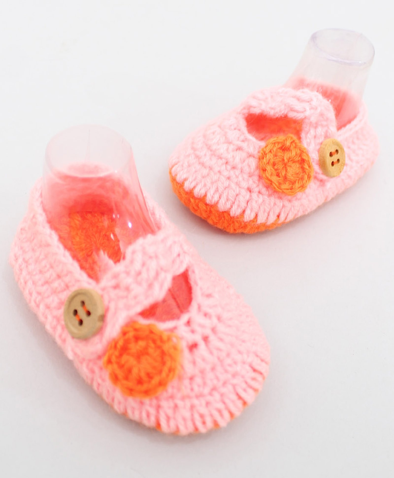 Woonie Handmade Strapped Booties - Peach-image-24
