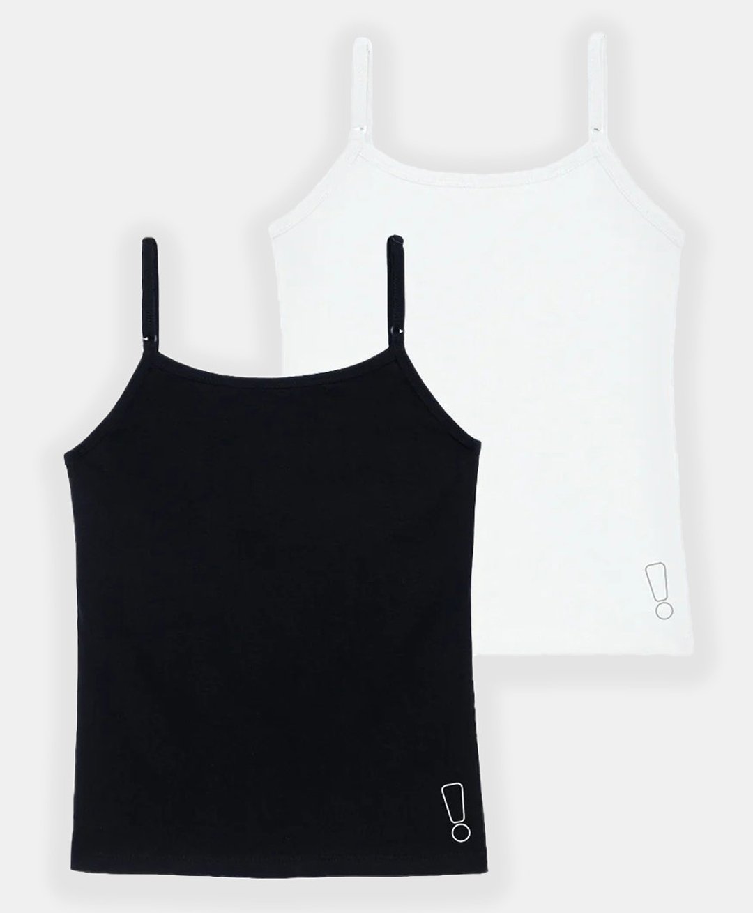 Plan B Set Of 2 Sleeveless Solid & Padded Camisoles - Black & White-image-31
