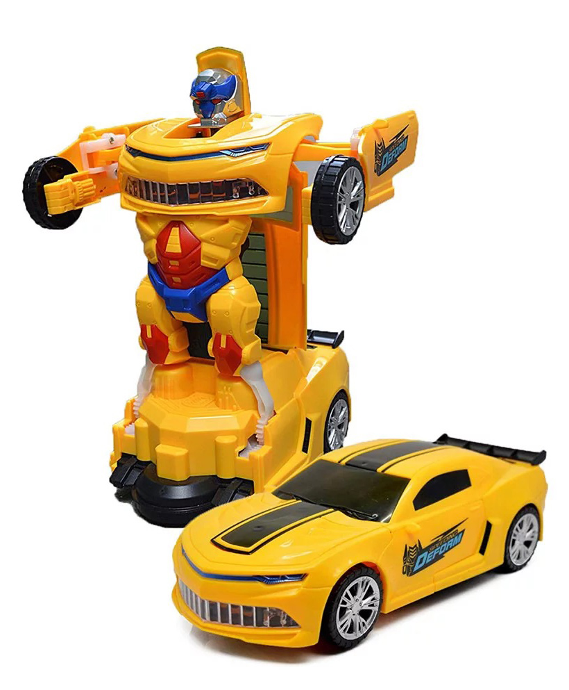 YAMAMA Battery Operated Auto Convertible Robot Car Toy for Kids Transforming Robot Sport Car Toy- Yellow-picture-17