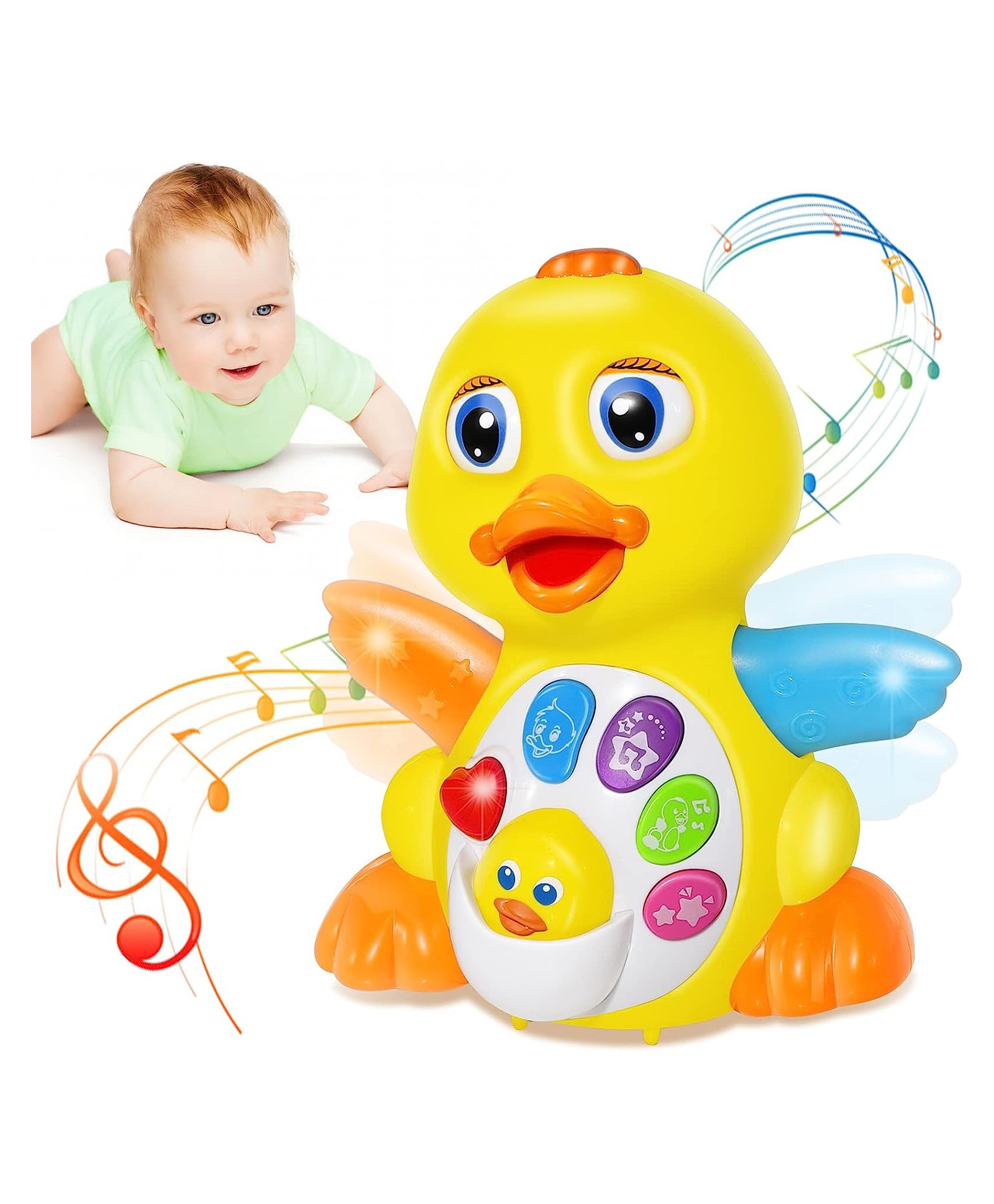 YAMAMA Dancing Duck Toy Early Educational Baby Toy with Light and Sound for Kids & Toddlers - Yellow-picture-13