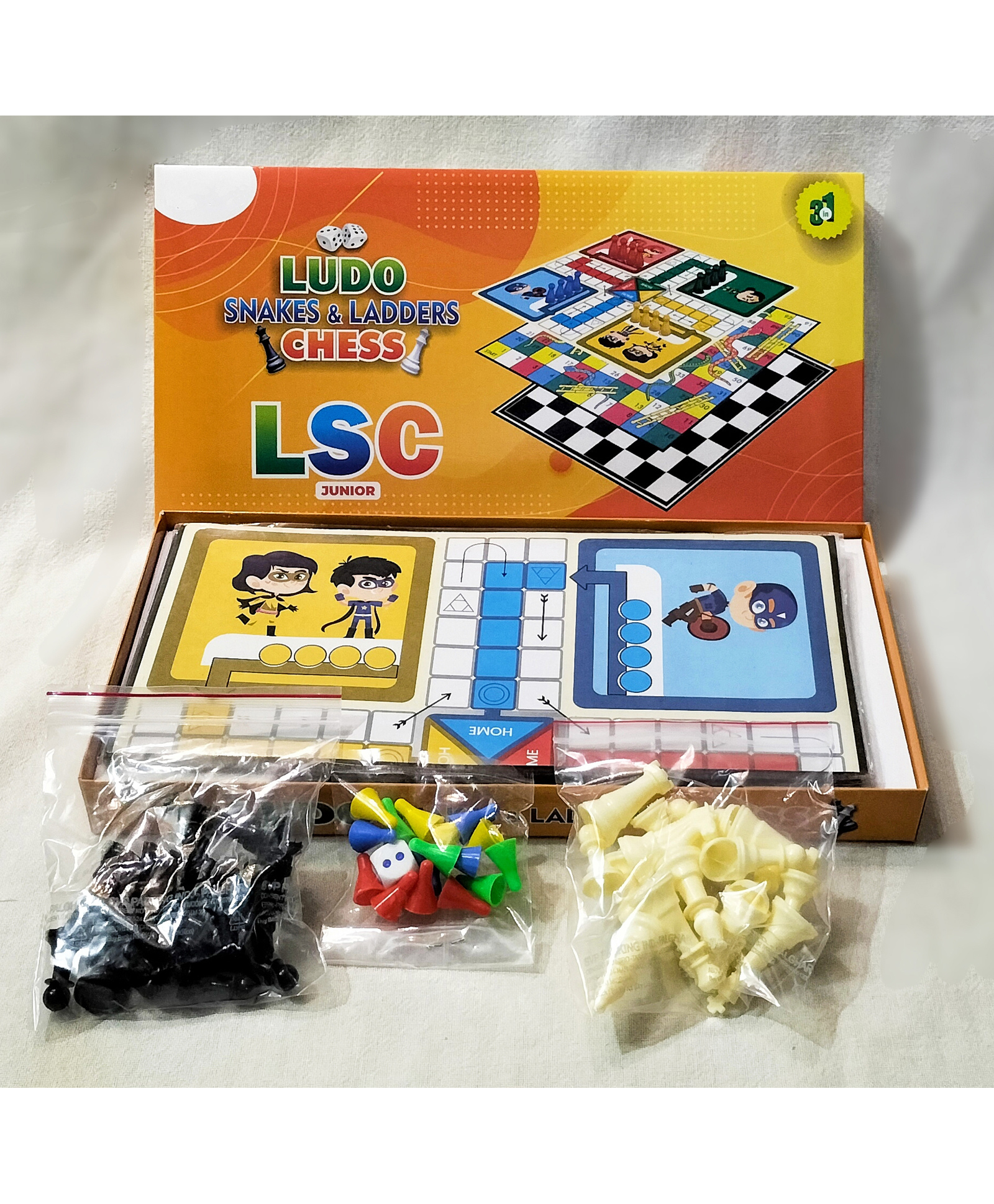 Fingo Brain 3 in 1 Junior LSB (Ludo Snakes & ladders Chess) - Multicolor-image-24