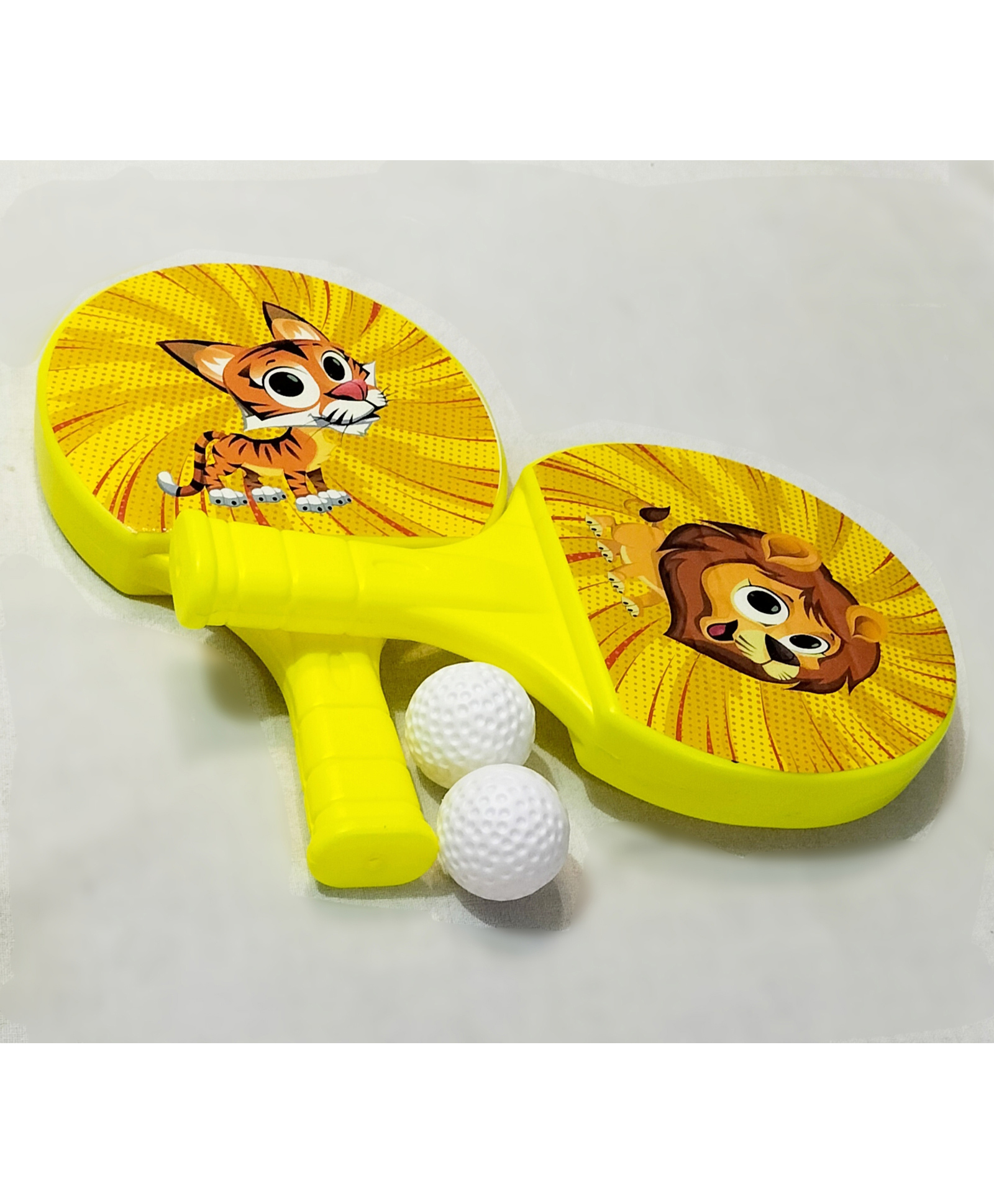 Fingo Brain Ping Pong Table Tennis Set Jungle Theme - Yellow Color-image-43