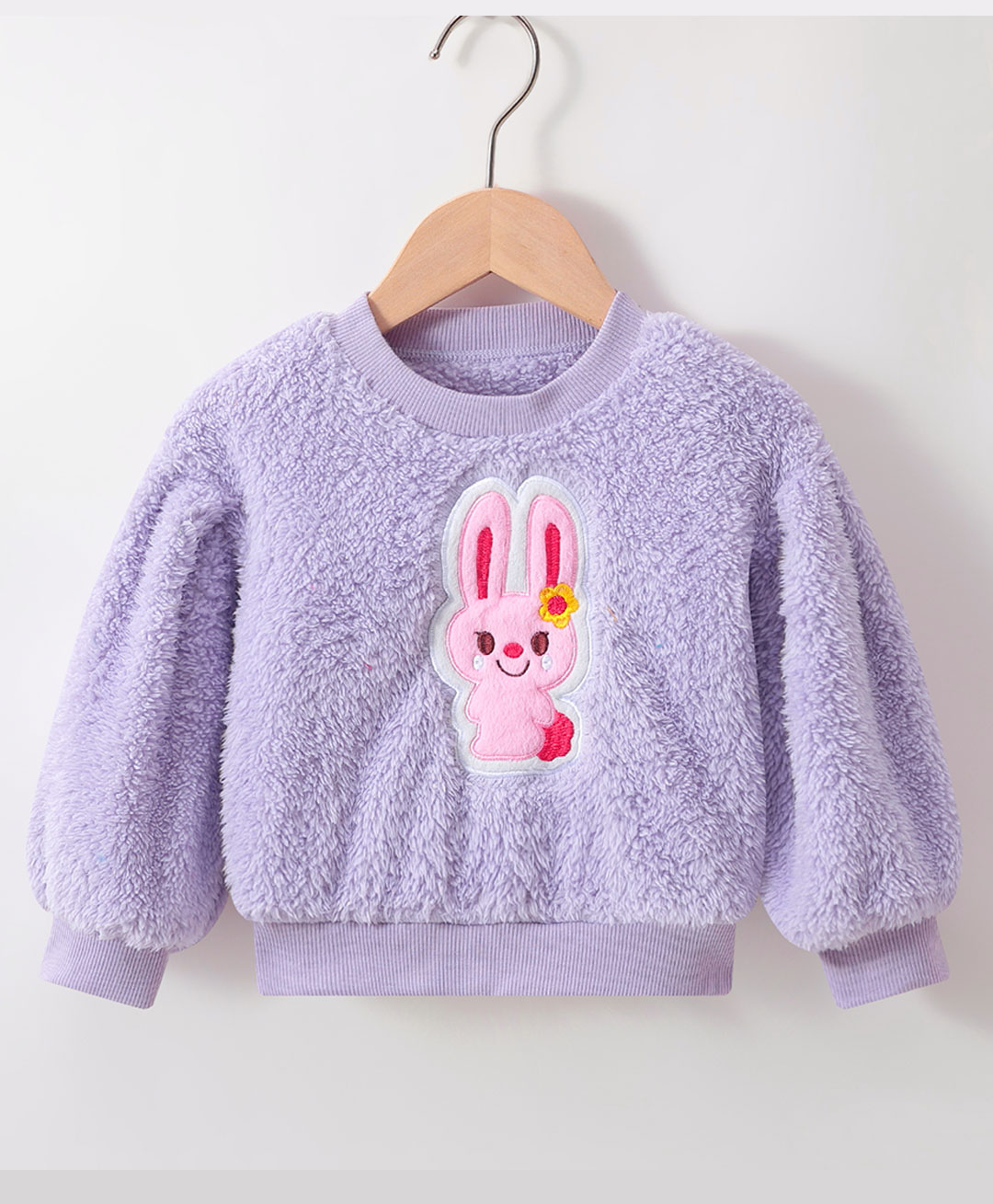 Kookie Kids Full Baggy Sleeves Sweatshirt With Bunny Embroidery - Purple-image-48