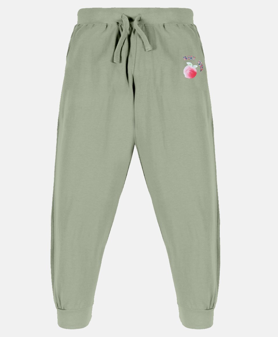 Kiddopanti Peach Placement Printed Track Pant - Light Green-image-35
