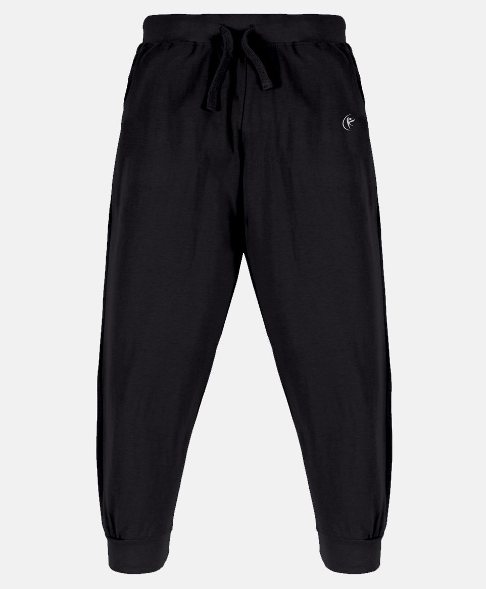 Kiddopanti Unisex Solid Track Pant - Black-image-47