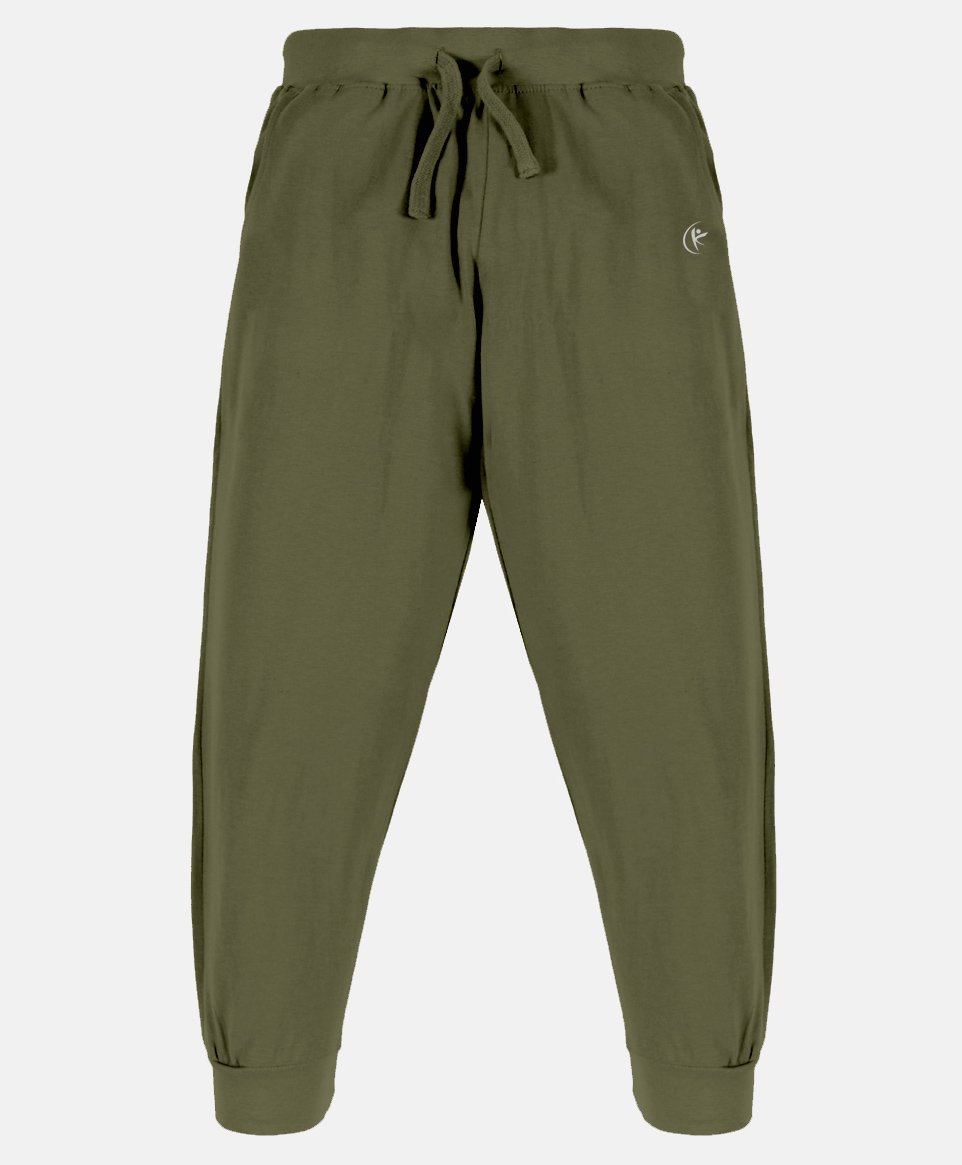 Kiddopanti Unisex Solid Track Pant - Military Green-picture-11