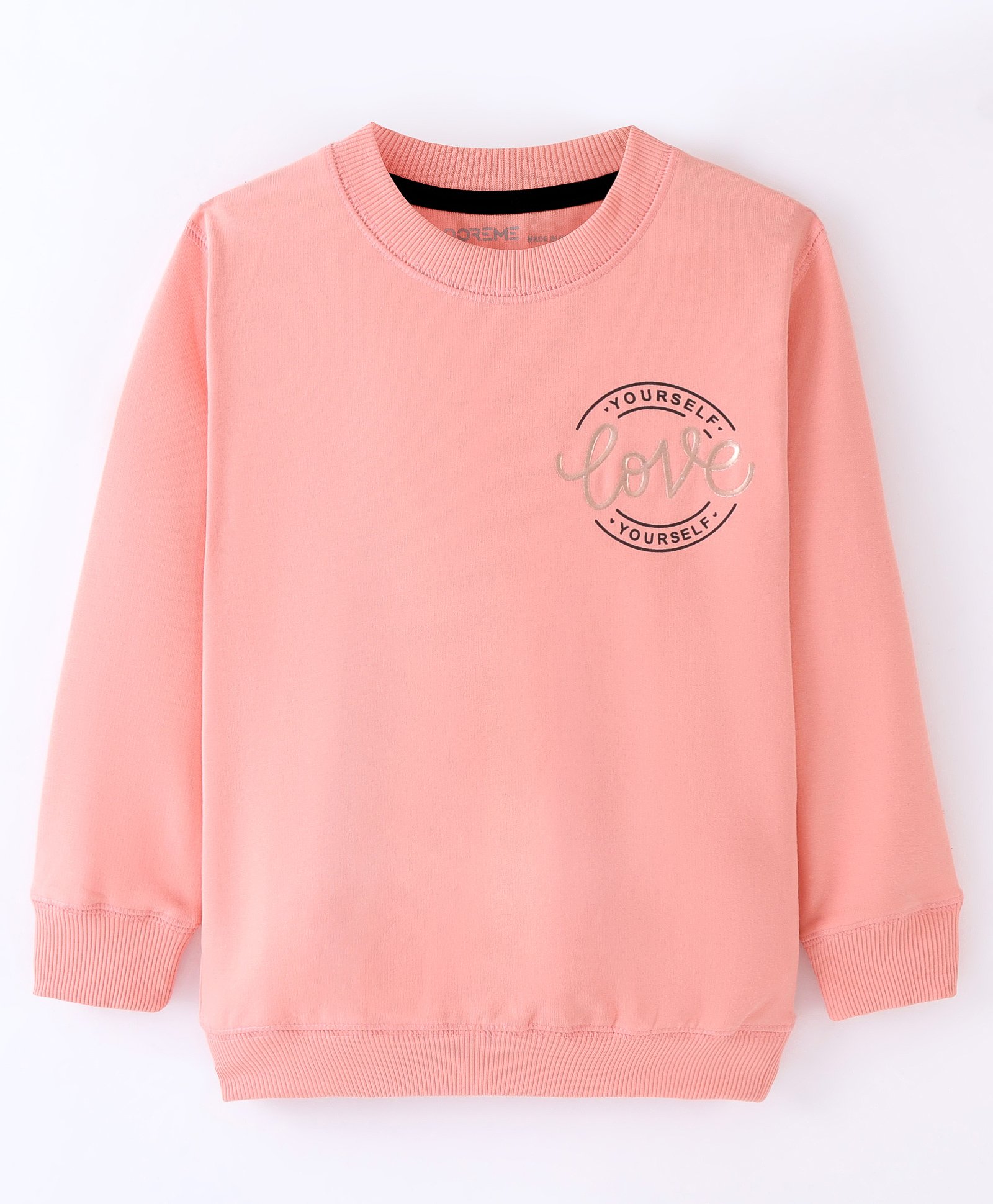 Doreme Cotton Terry Full Sleeves Sweatshirts Text Printed - Soch Peach-picture-10