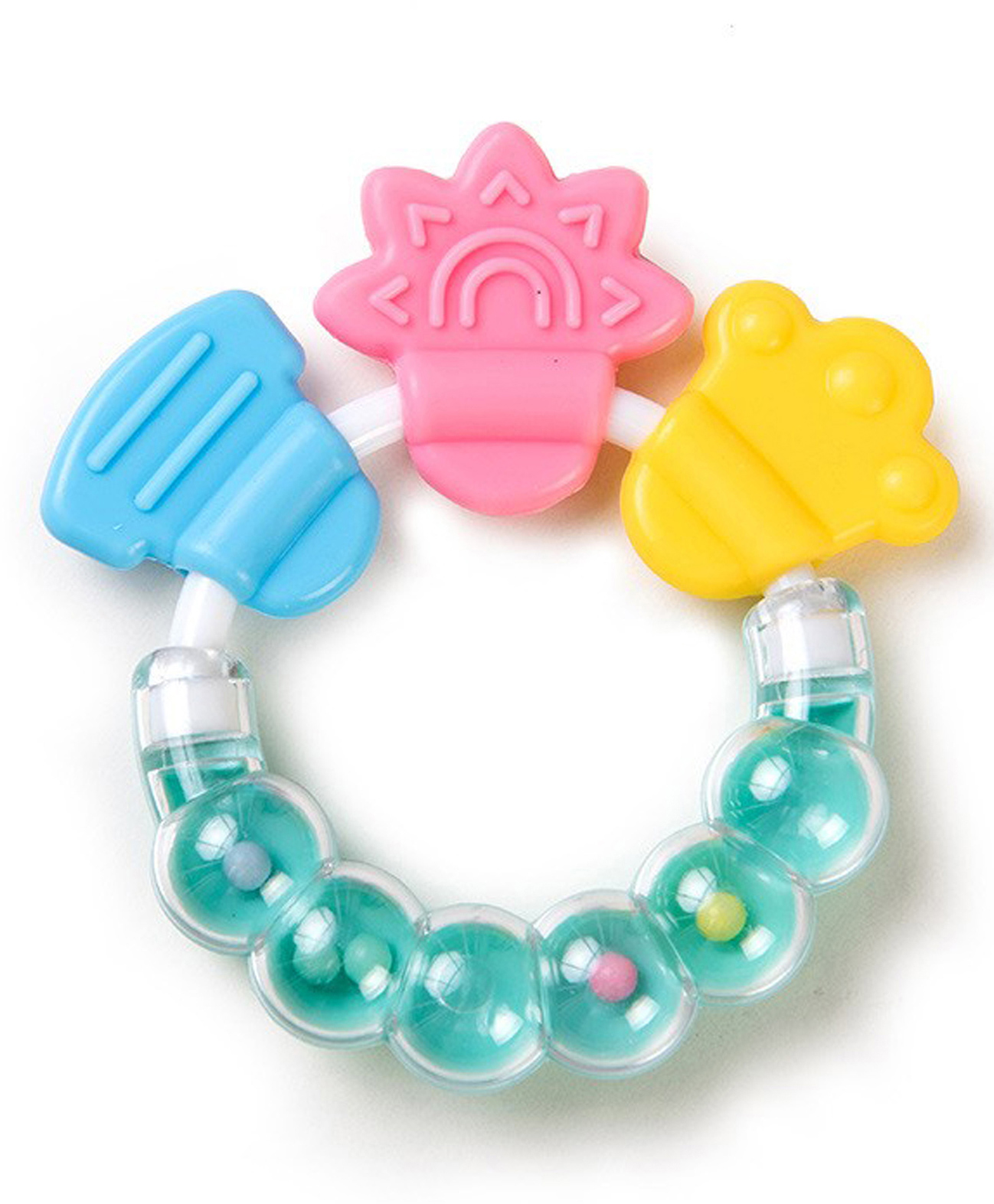 Domenico Round Shape BPA Free Silicone Bell Teether Ring - Green-picture-13