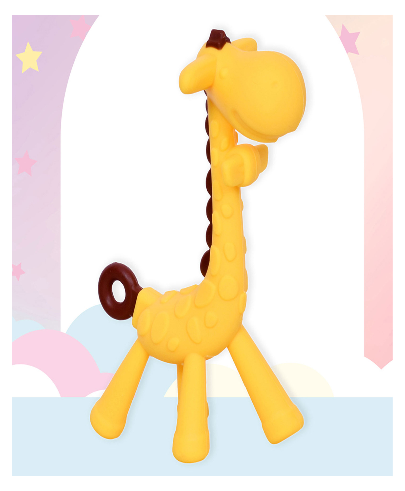 Domenico Silicone Giraffe Shape Teether - Pink-image-47