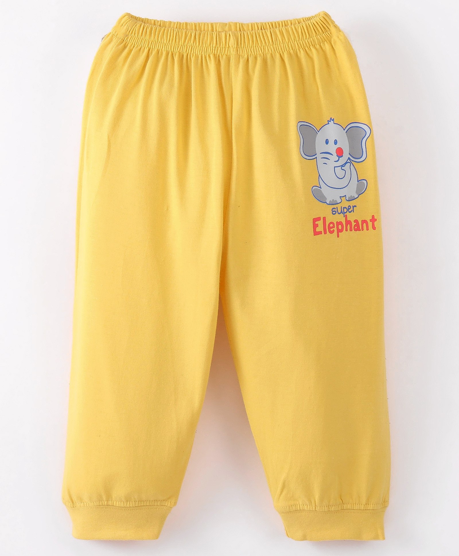 Tango Single Jersey Knit Full Length Lounge Pant with Elephant Print - Yellow-picture-12