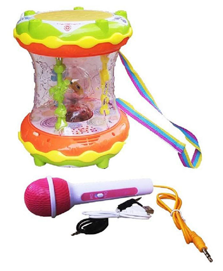 Negocio Musical Waist Drum with A Microphone Light & Music for Toddlers - Color May Vary-image-42