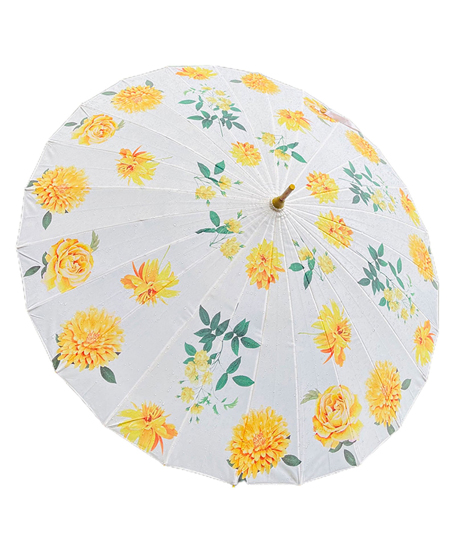 Little Surprise Box Flowers Printed  Chinese Canopy Style Umbrella - Cream-picture-16
