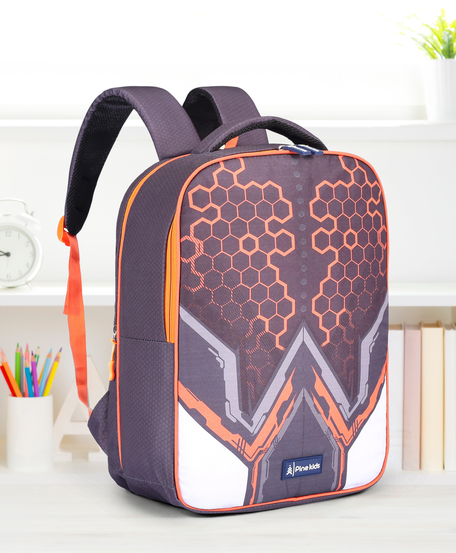 Pine Kids Honey Comb Backpack  Purple - 17 Inch-image-18