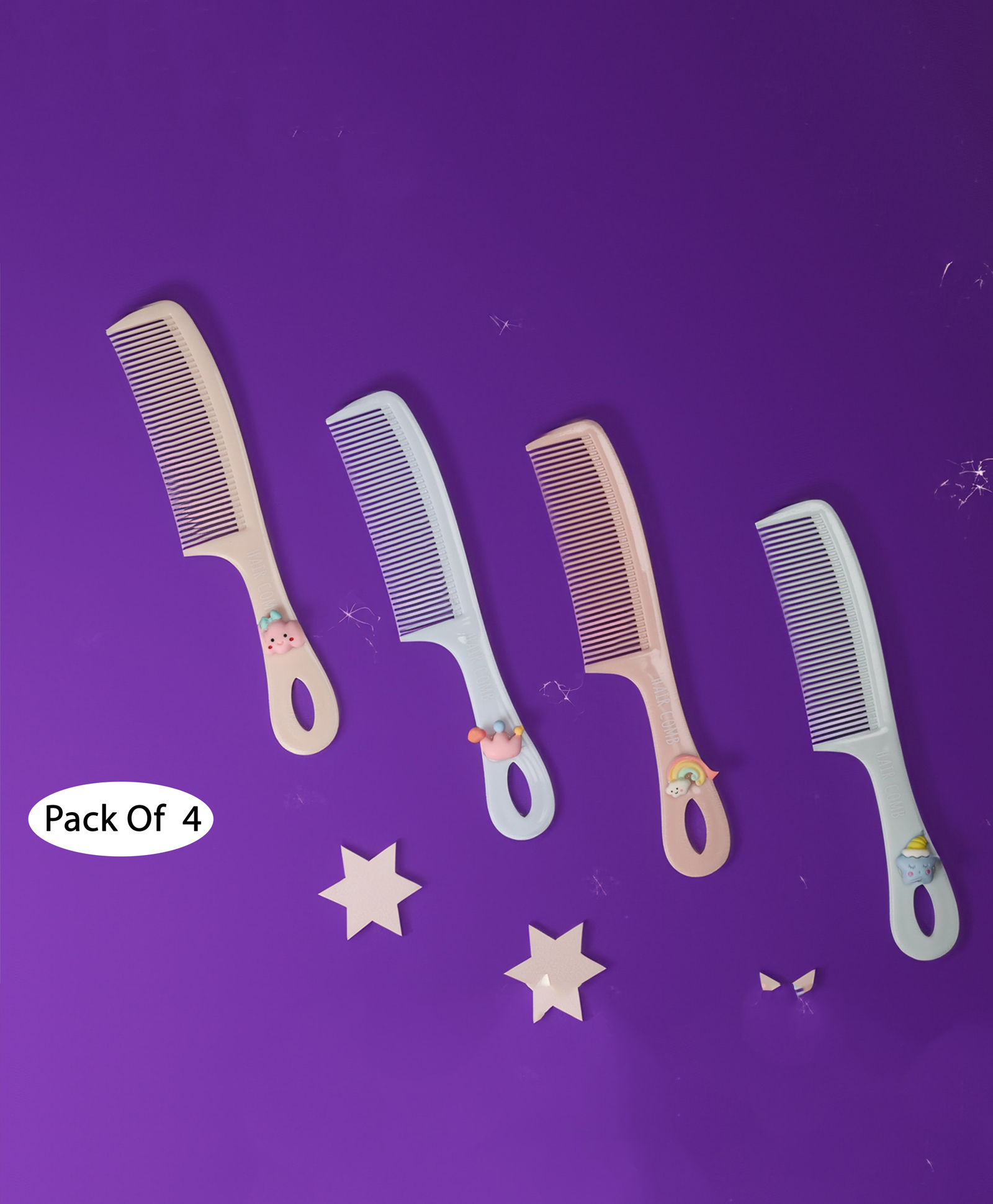 Mihar Essentials Smooth Hair Comb Random Color - Pack of 4-picture-17