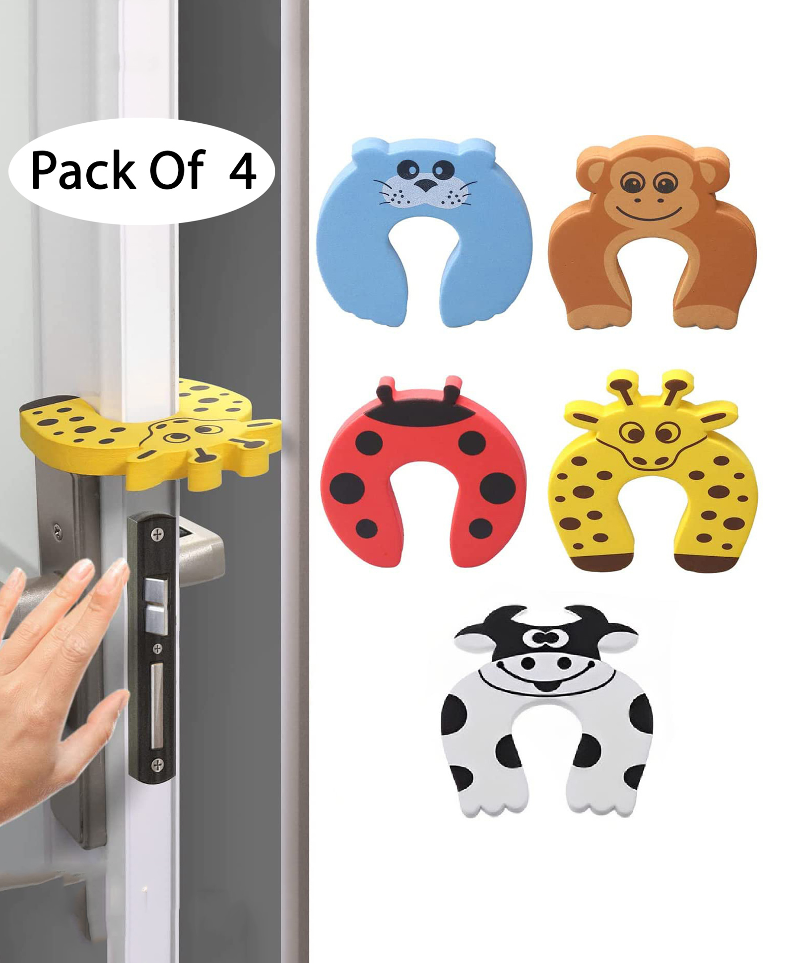 Mihar Essentials EVA Door Stopper For Baby Safety Pack Of 4 (Color and Design May Vary)-image-16