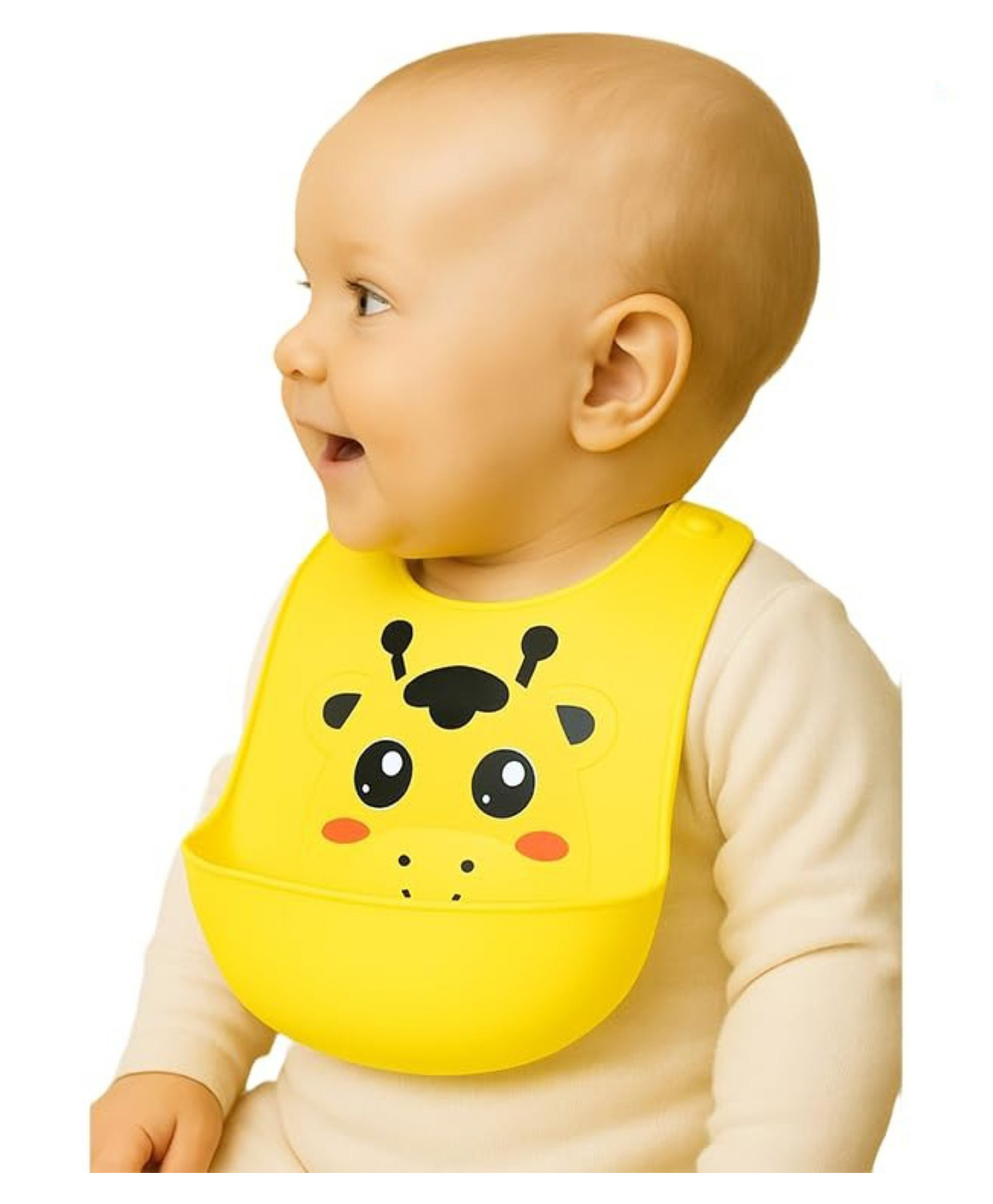 Mihar Essentials Waterproof Silicone Bibs for Baby with 6 Point Adjustable Button Closure & Crumb Catcher(Color May Vary)-Pack Of 1-picture-25