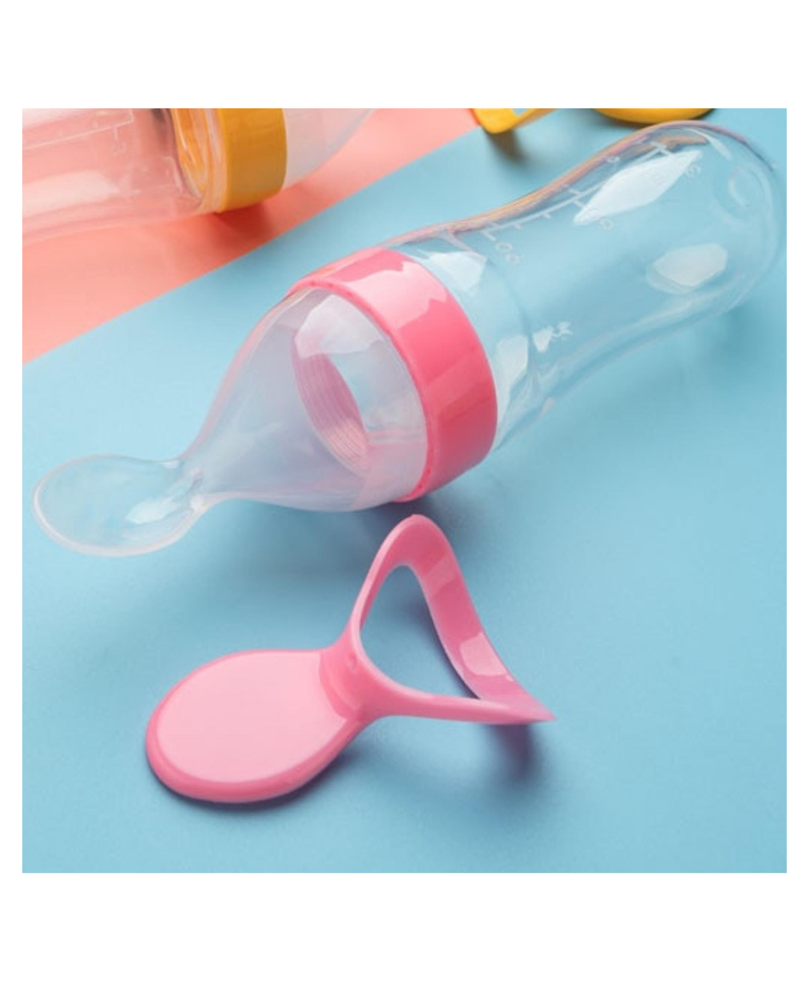 Mihar Essentials Squeezy Silicone Food Feeder Bottle Pack Of 1 - PINK-picture-22