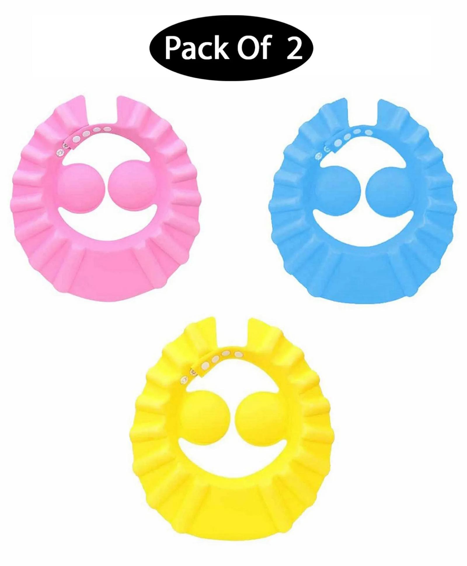Mihar Essentials Silicone Crown Shape Baby Shower Cap Pack Of 2 -COLOR MAY VARY-picture-14