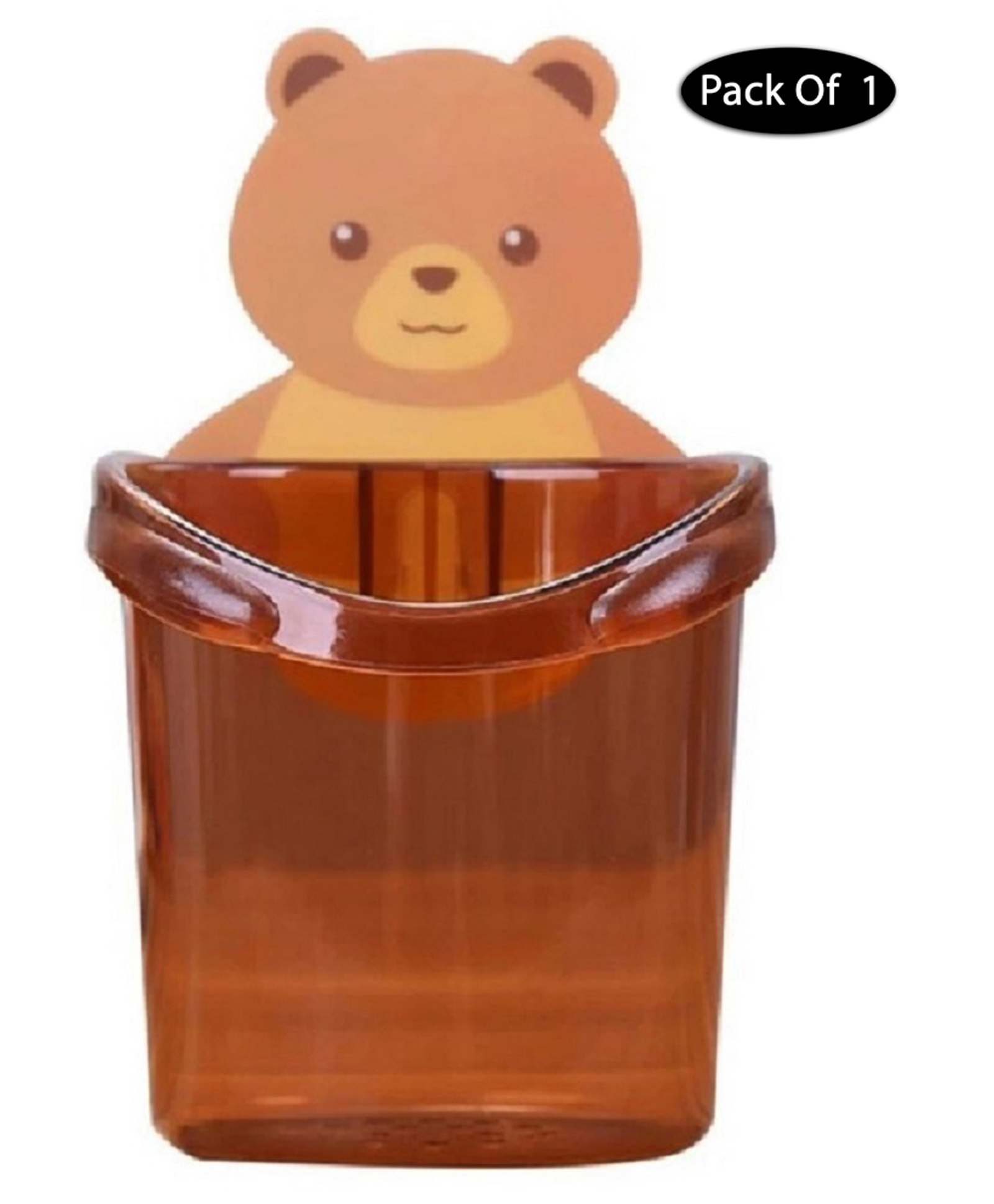 Mihar Essentials Toothbrush Holder Shelf Wall Mounted with Self Adhesive Teddy Bear Magic Sticker-picture-35