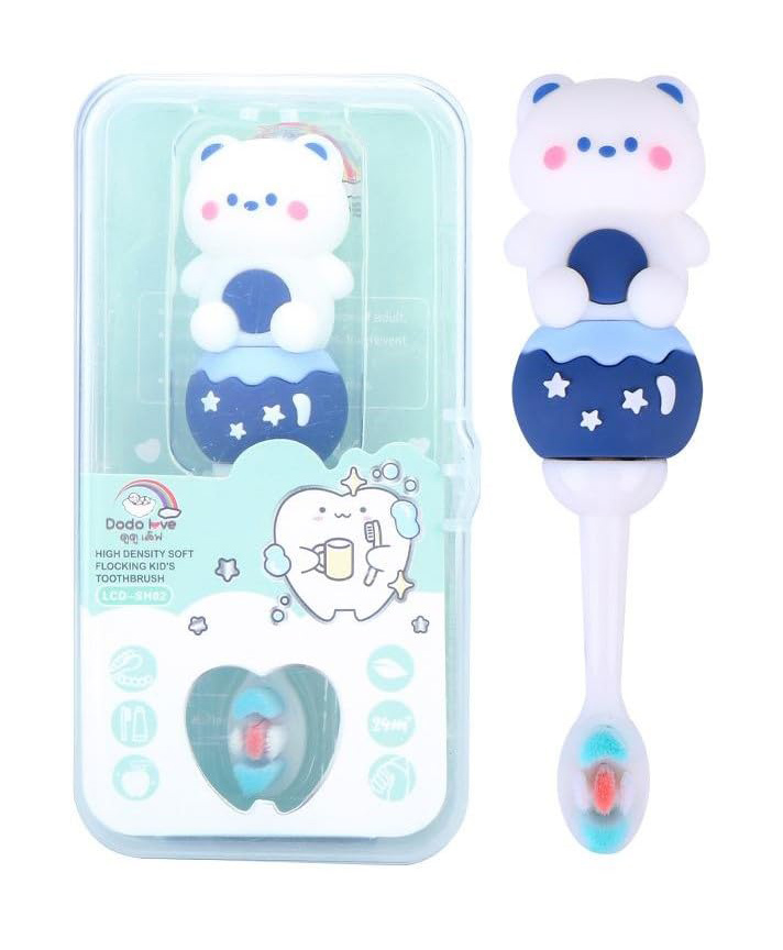 SKB Cute Bear Design Cute and Soft Tooth Brush - Blue & Pink-picture-15